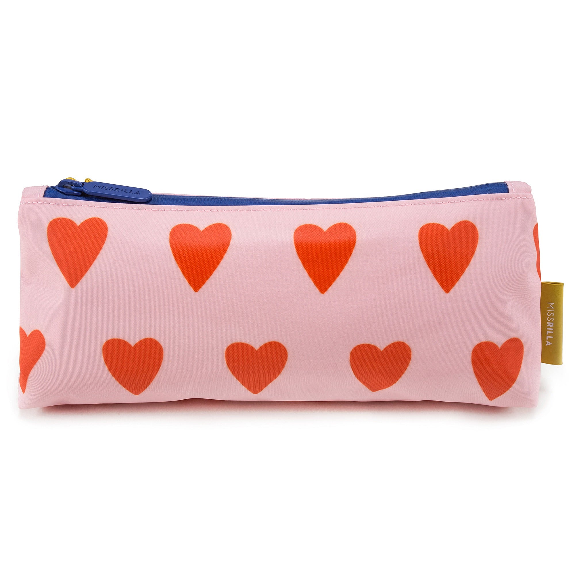 Girls Soft Pink & Orange Hearts Printed Pencil Pouch（29 x 13 cm）
