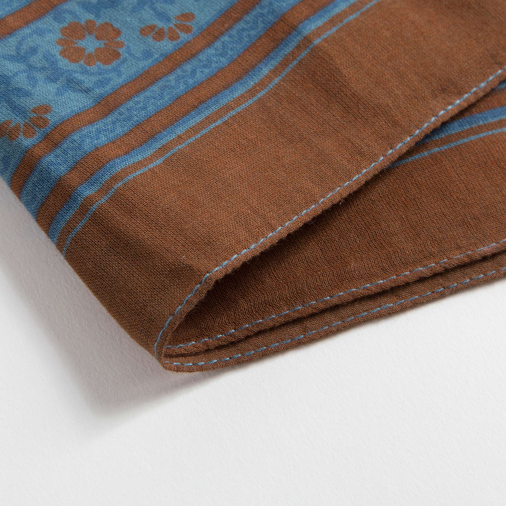 Girls Blue Orage Cotton Square Scarf