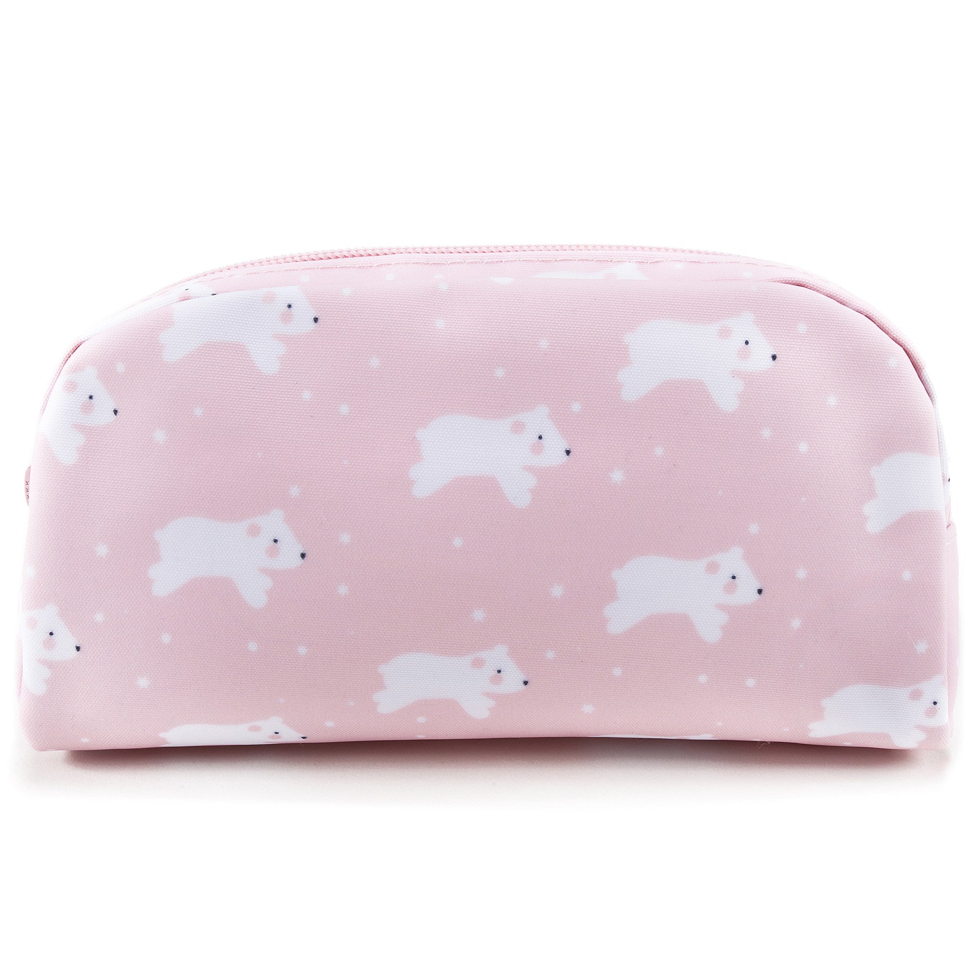 Girls Light Pink Dog Printed Pencil Pouch（21 x 11cm）