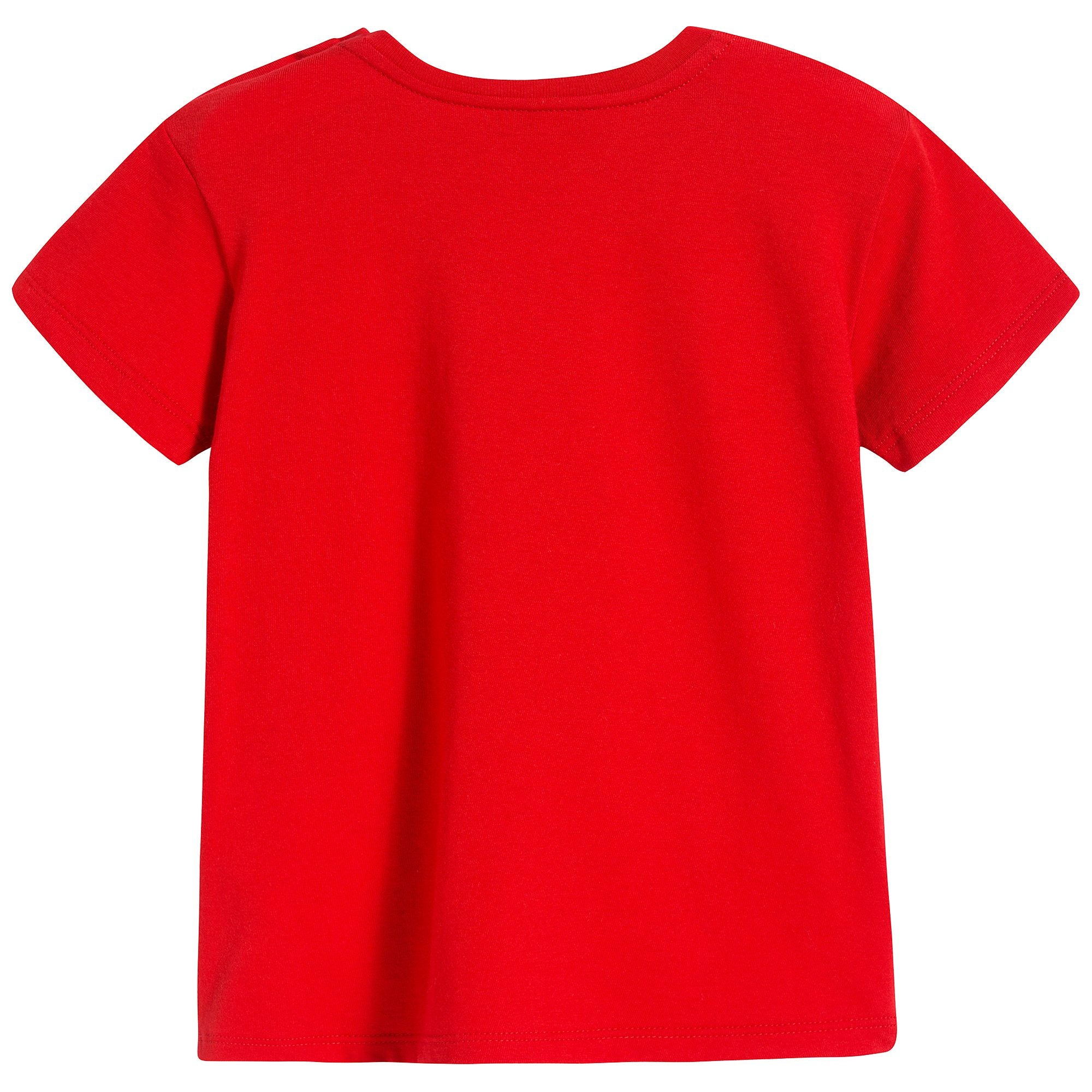 Baby Girls Red Printed Cotton T-shirt