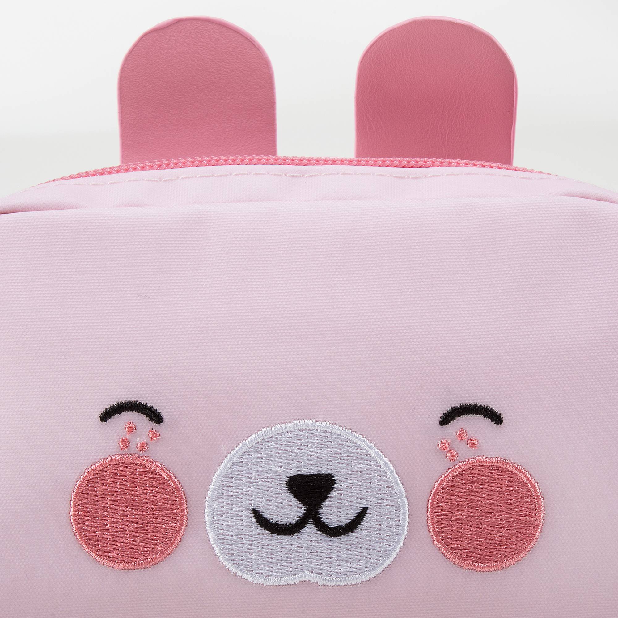 Girls Light Pink Bunny Printed Pencil Pouch（21 x 11 cm）