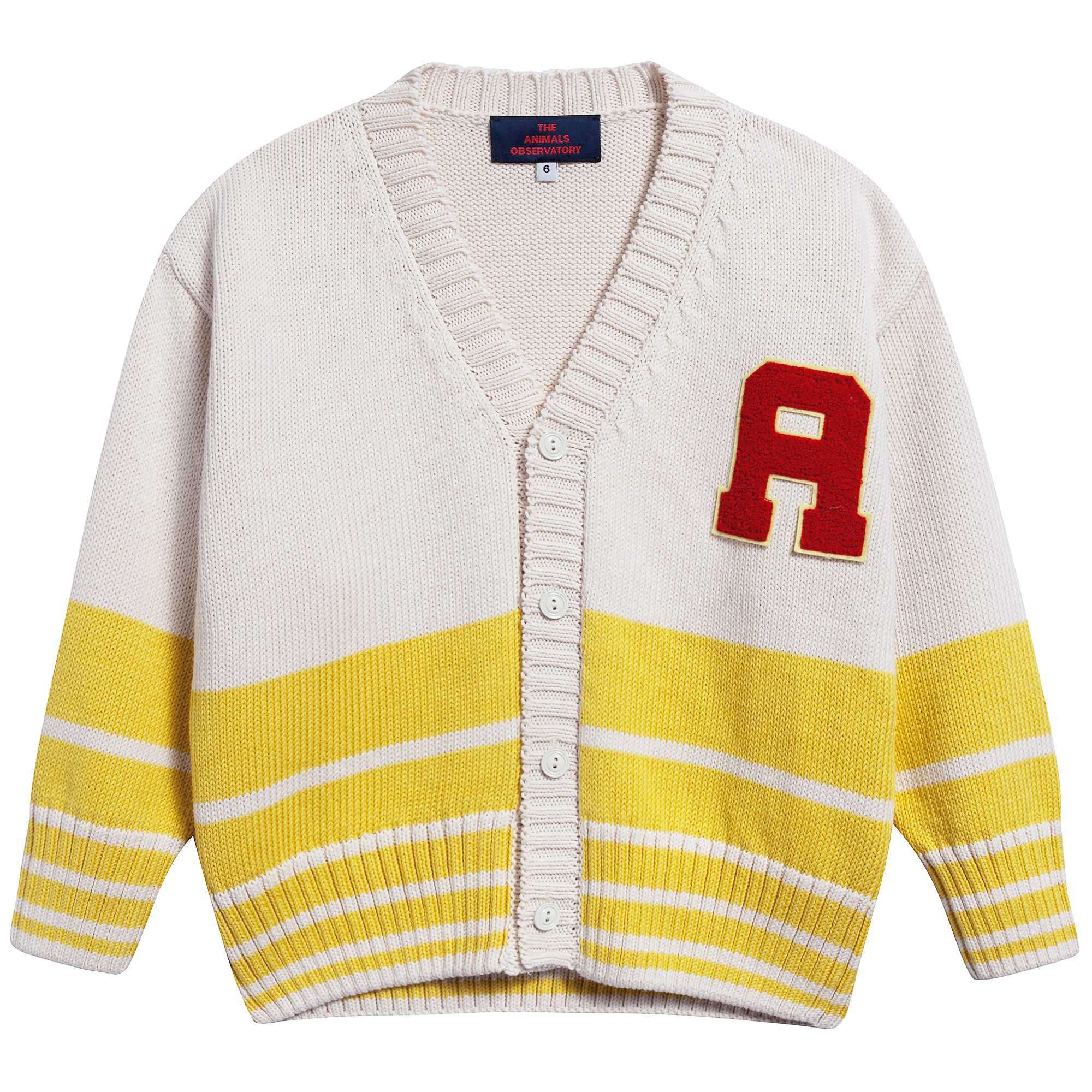 Girls  Yellow   University    Cotton    Cardigan