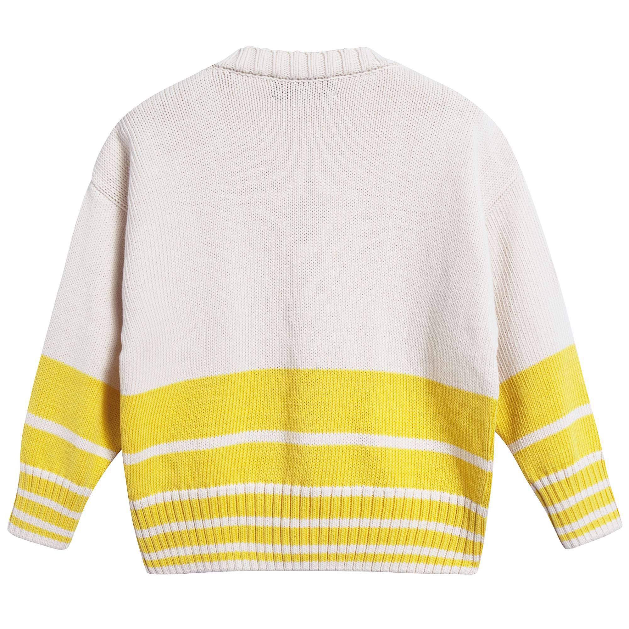 Girls  Yellow   University    Cotton    Cardigan