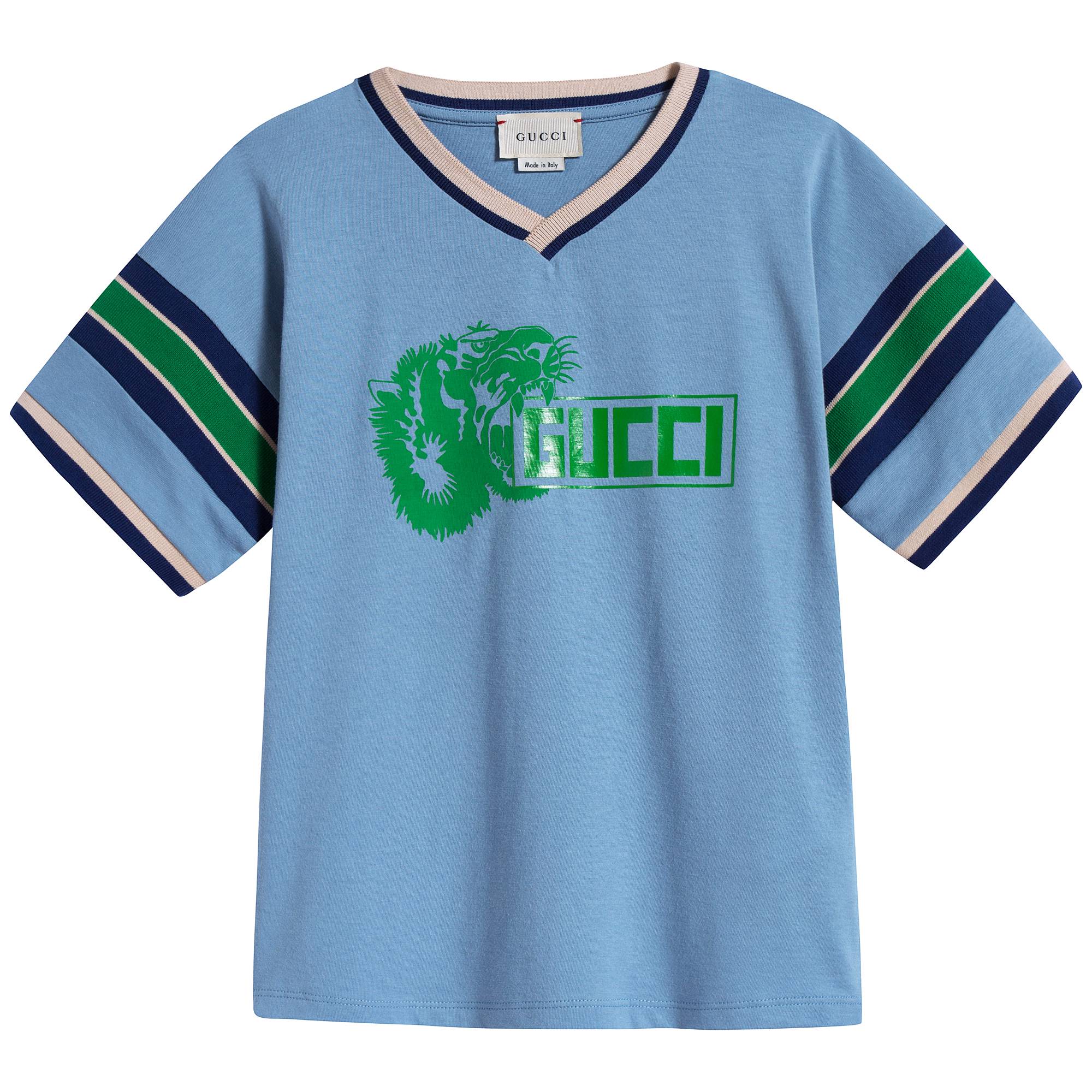 Boys Light Blue Cotton T-shirt