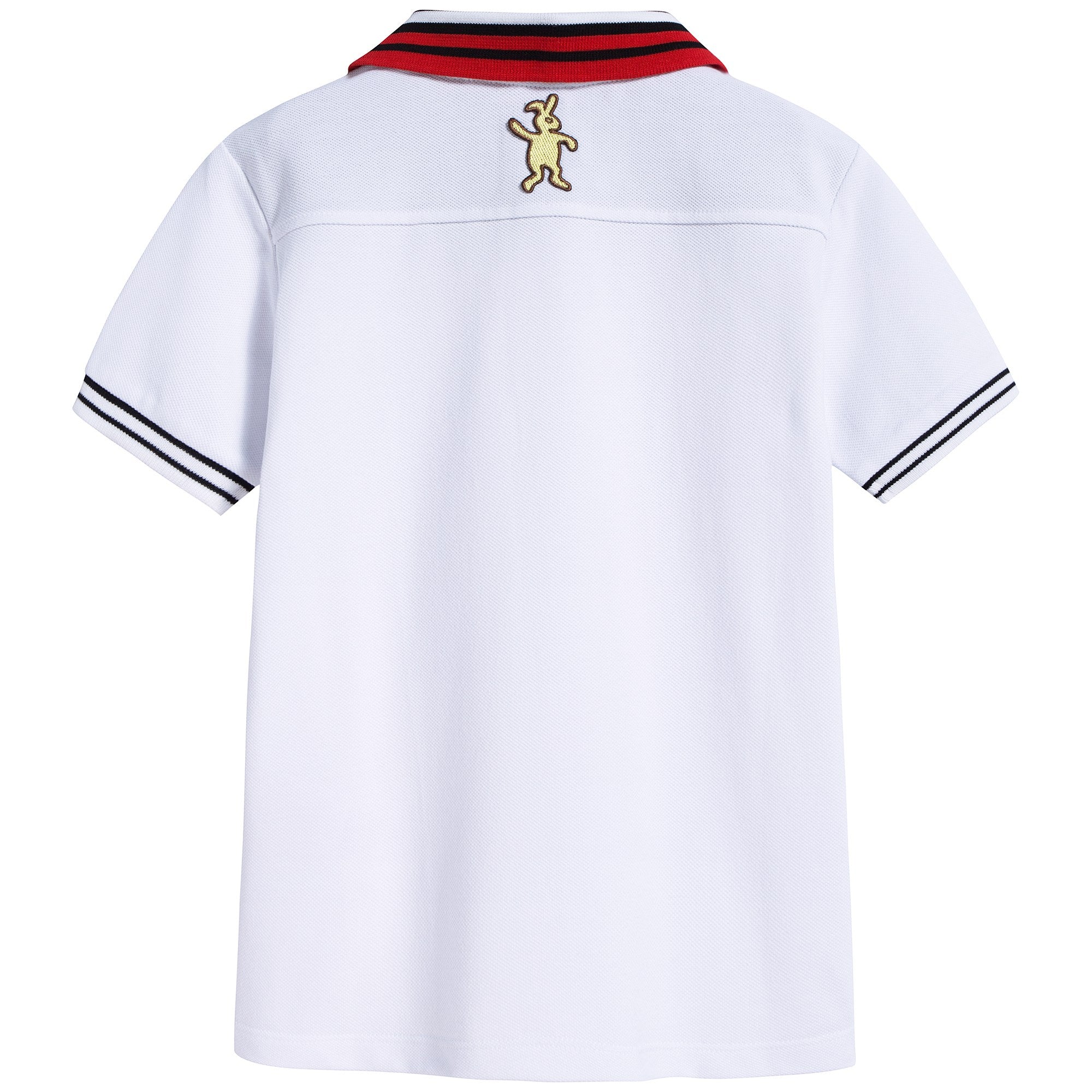 Boys White Cotton Polo Shirt