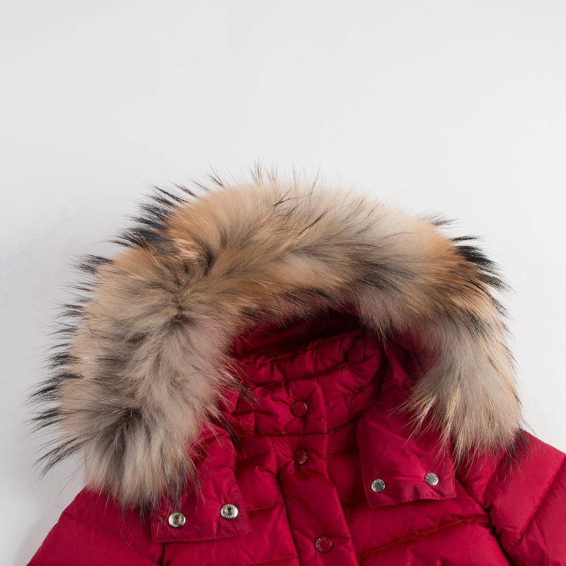 Girls Red 'New Neste" Down Padded Coat