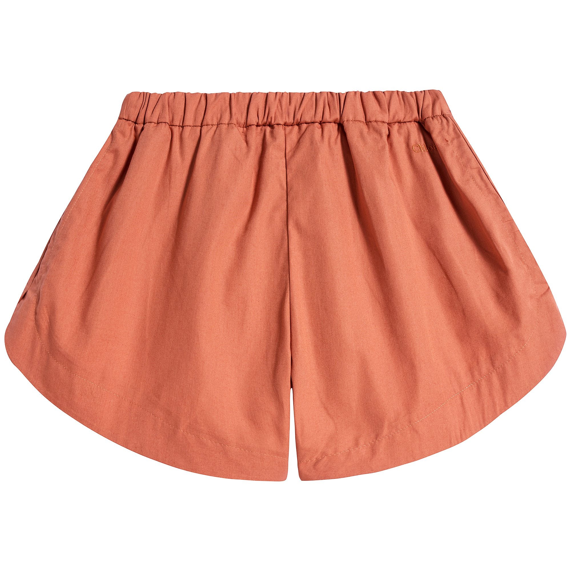 Girls Terracotta Cotton Shorts