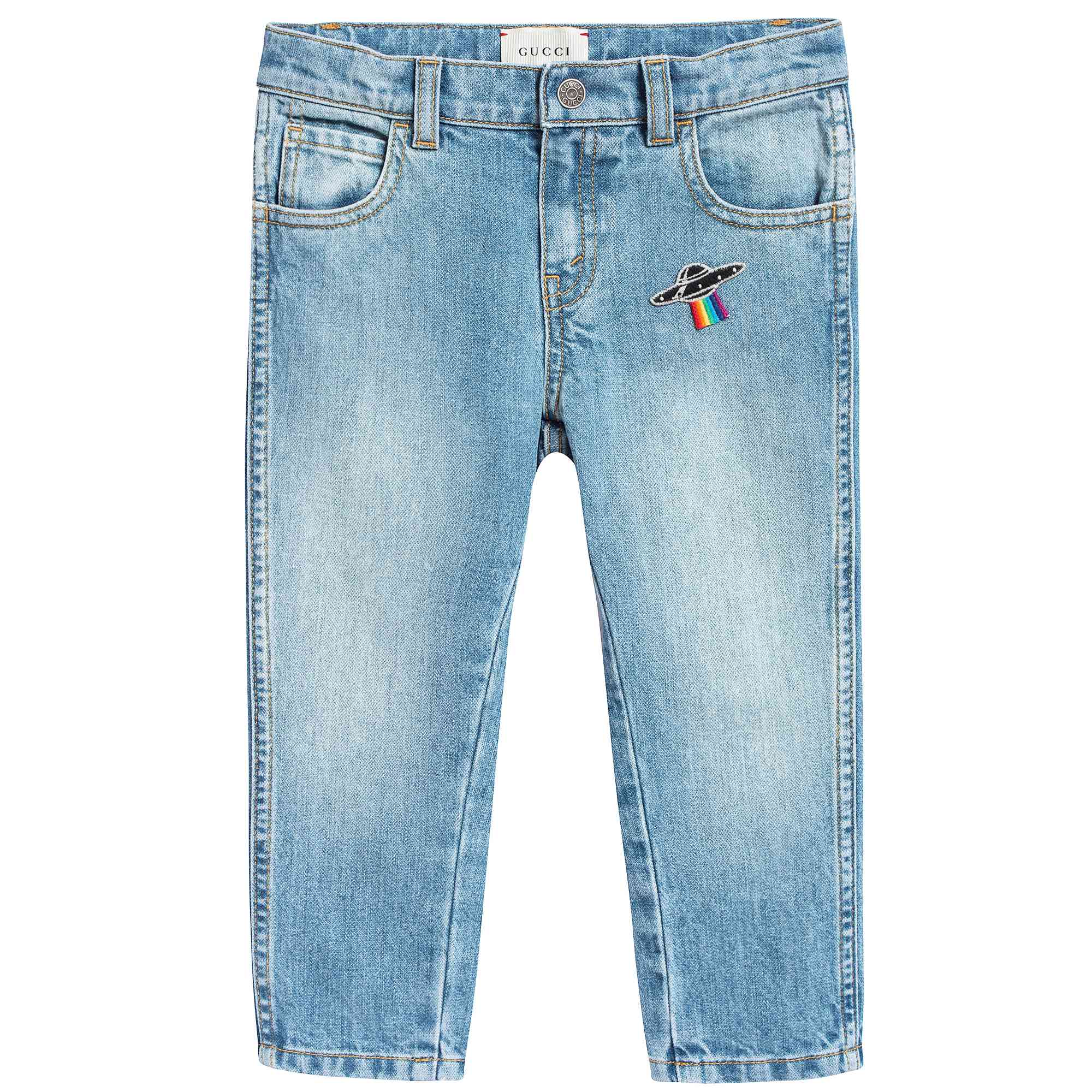 Baby Girls Blue Tapered Pants