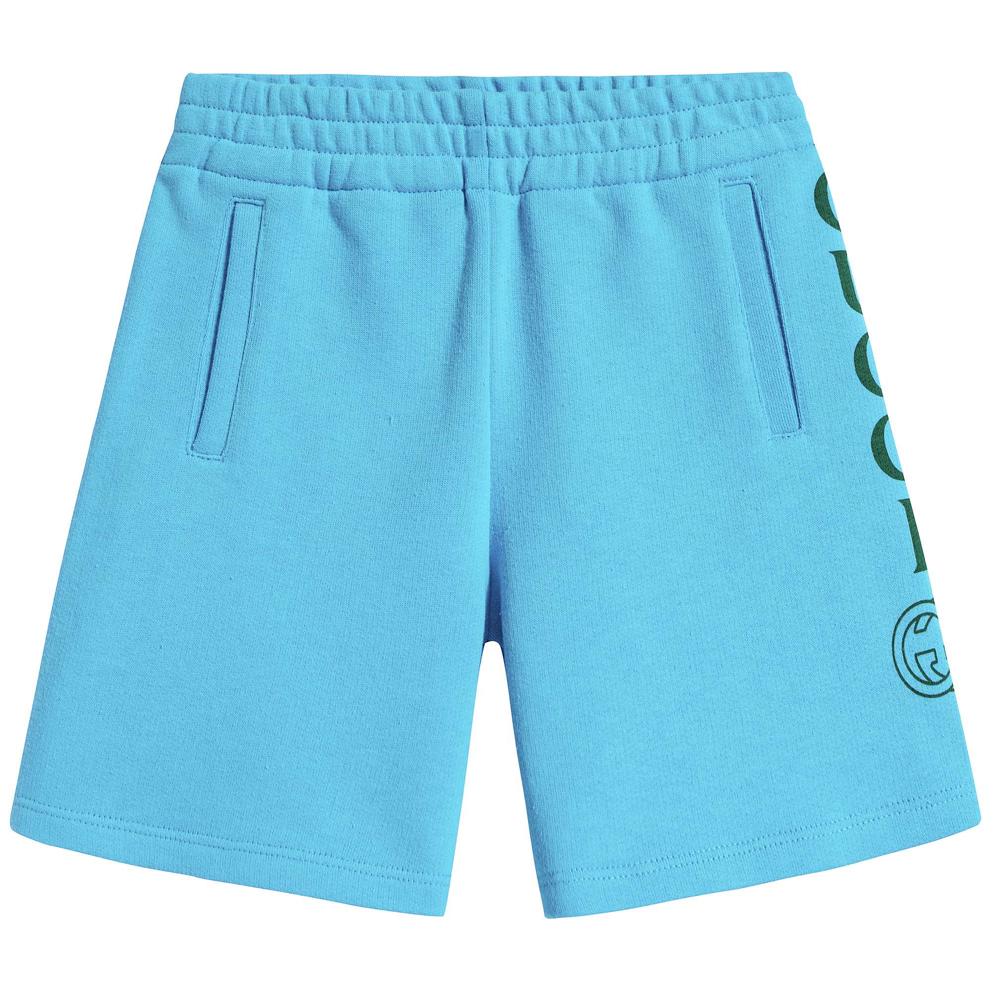 Boys Turquoise Cotton Shorts