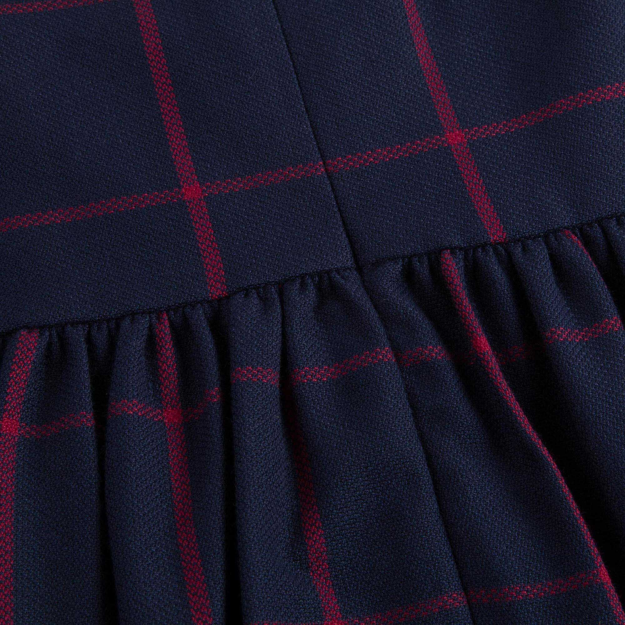 Baby Girls Navy Blue Check Bow Trims Dress - CÉMAROSE | Children's Fashion Store - 3