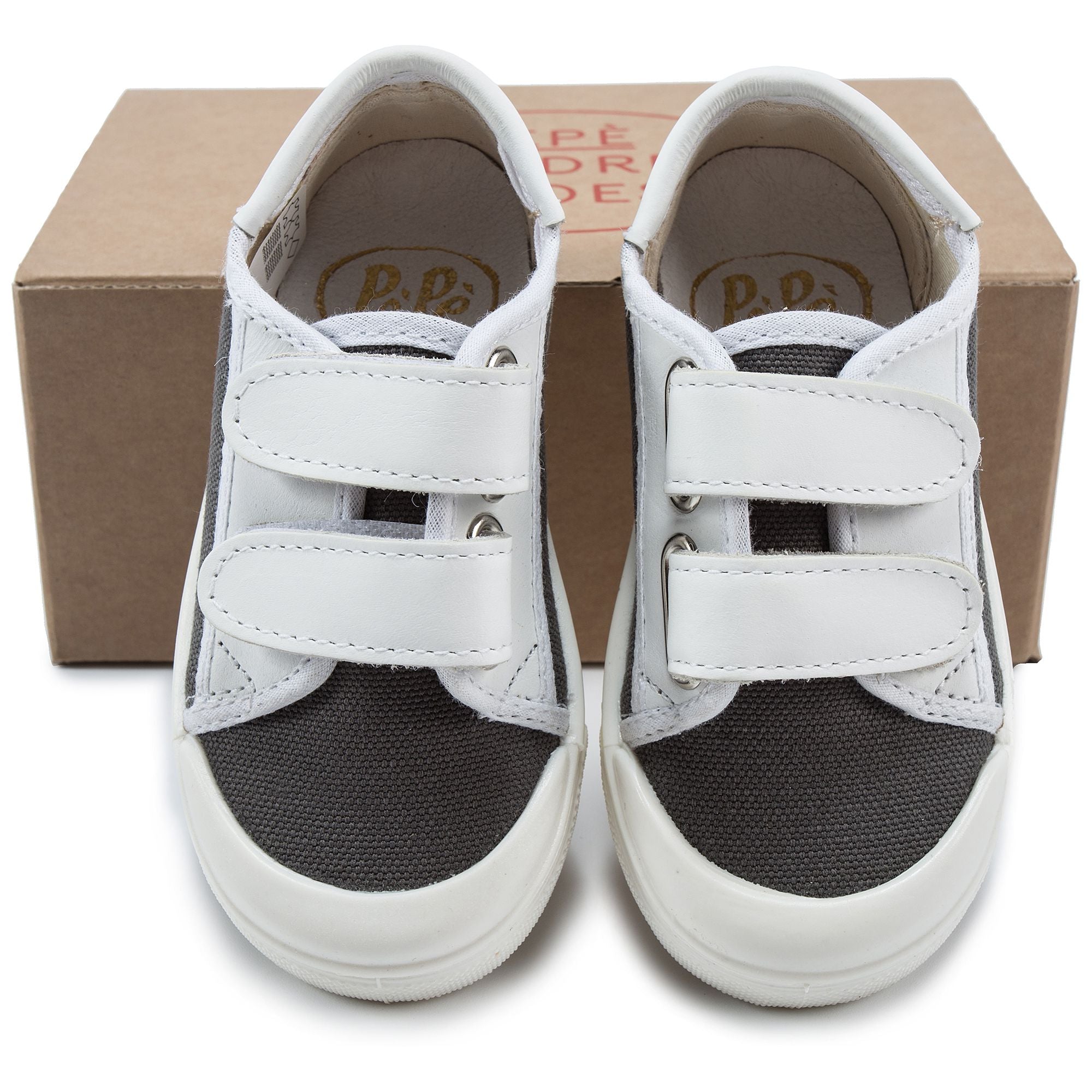 Baby Boys Dark Grey & White Shoes