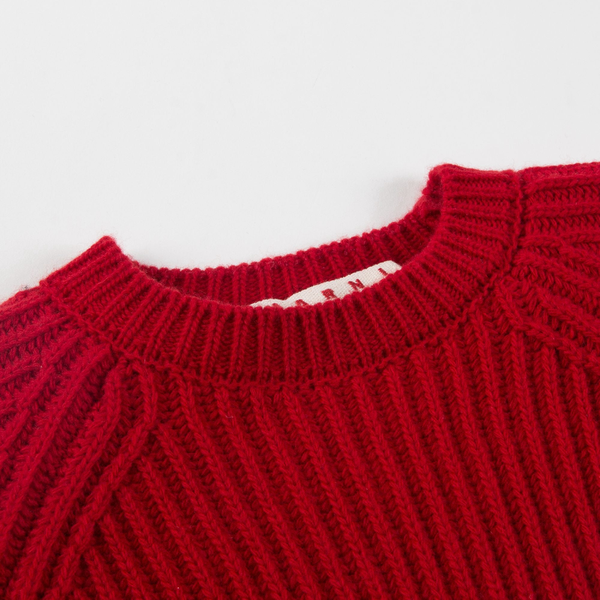 Girls Red & White Wool Sweater