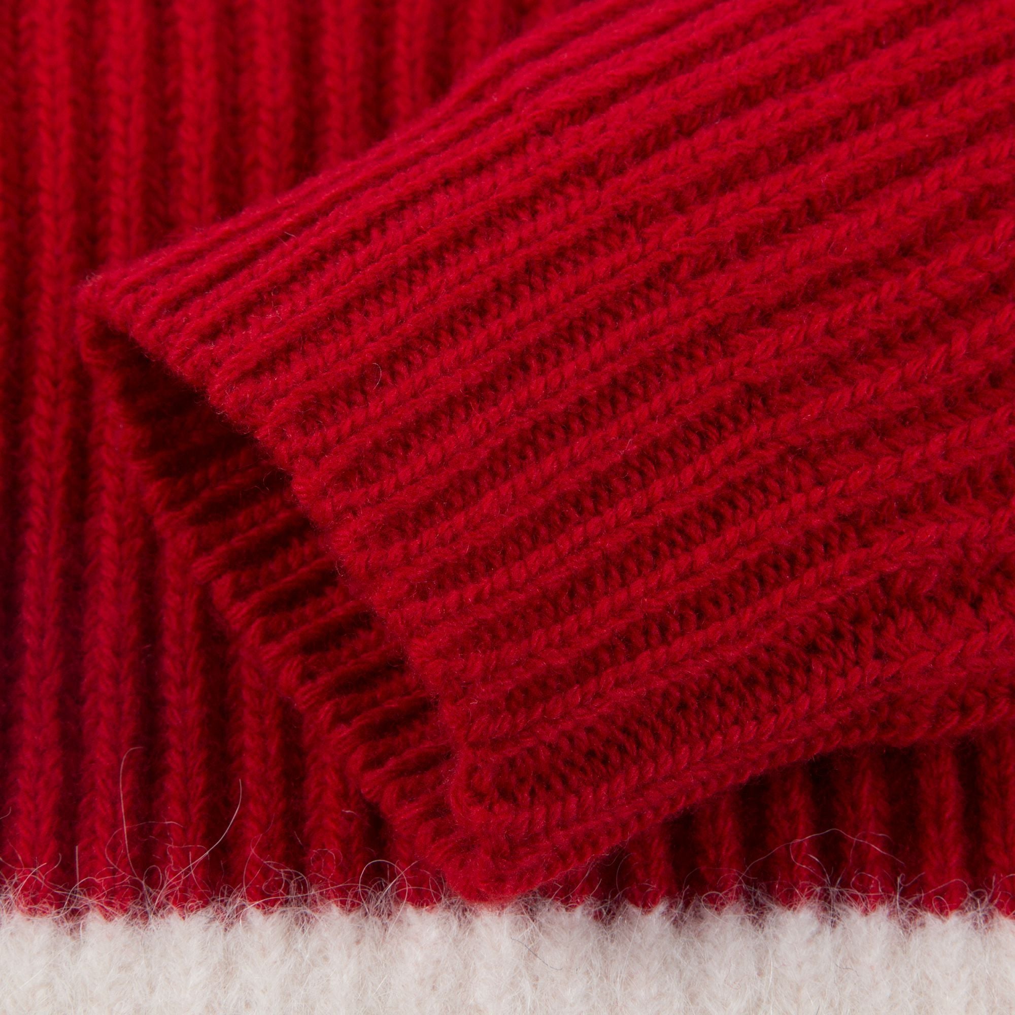 Girls Red & White Wool Sweater