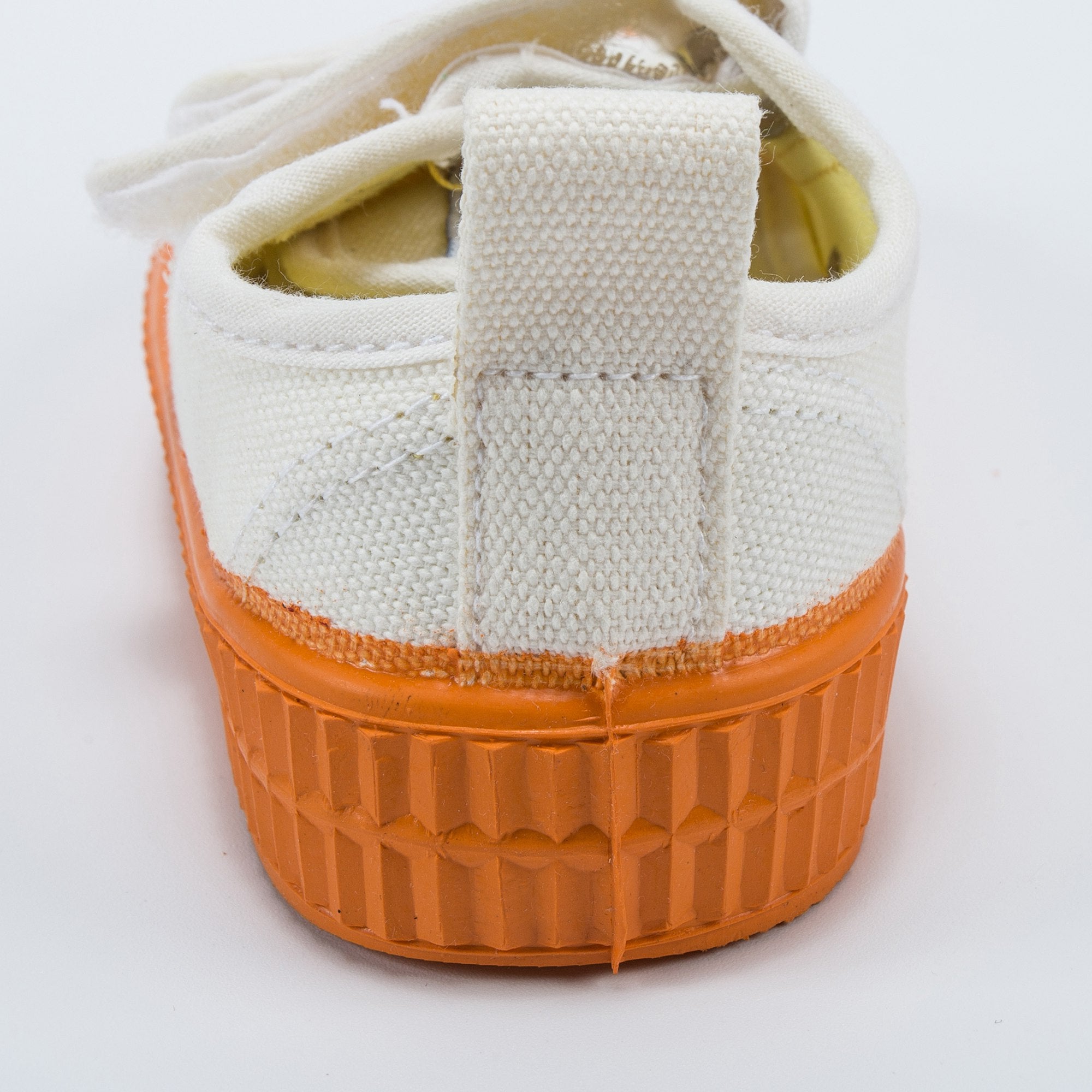 Girls White Orange Velcro Shoes