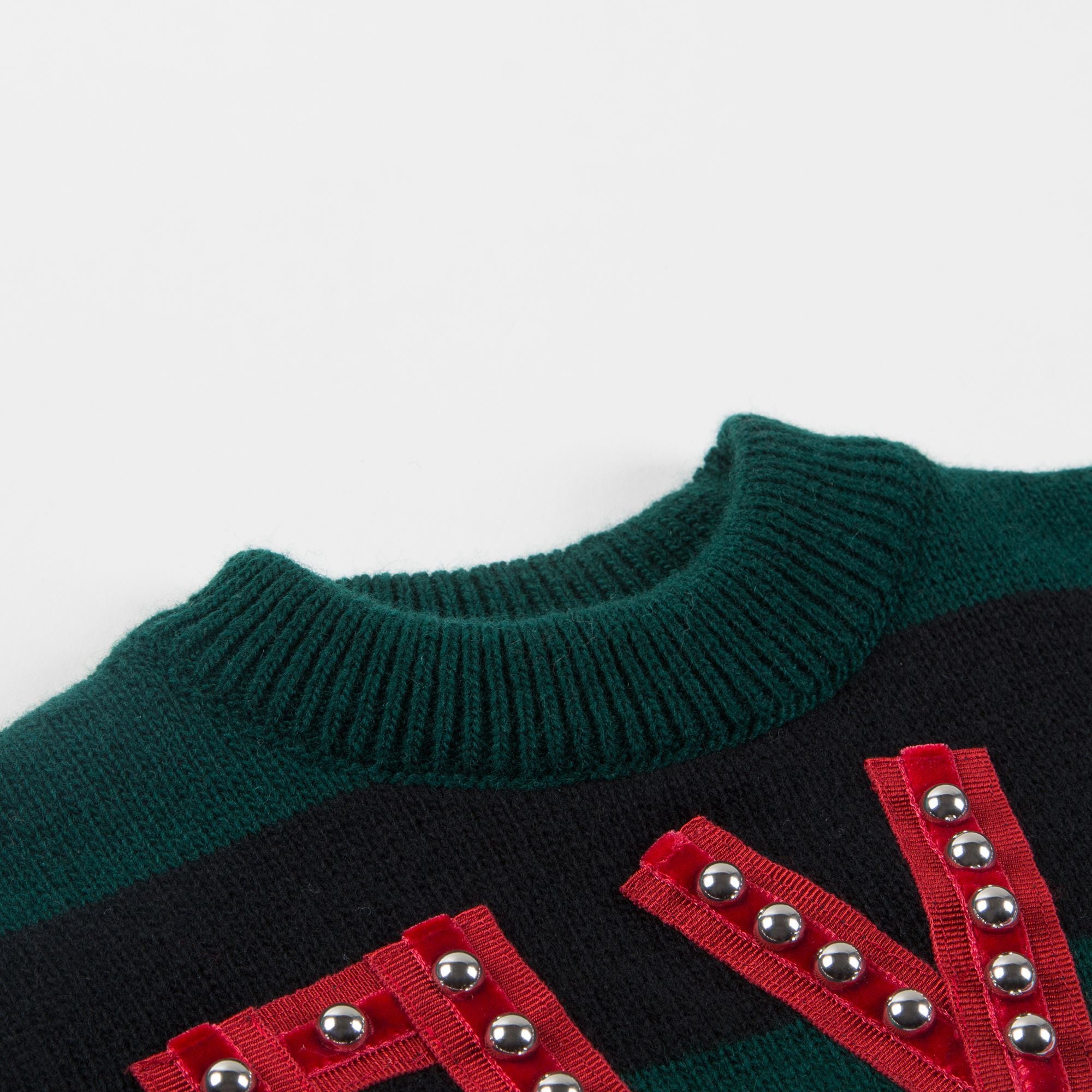 Girls Green  "Love" Wool  Sweater