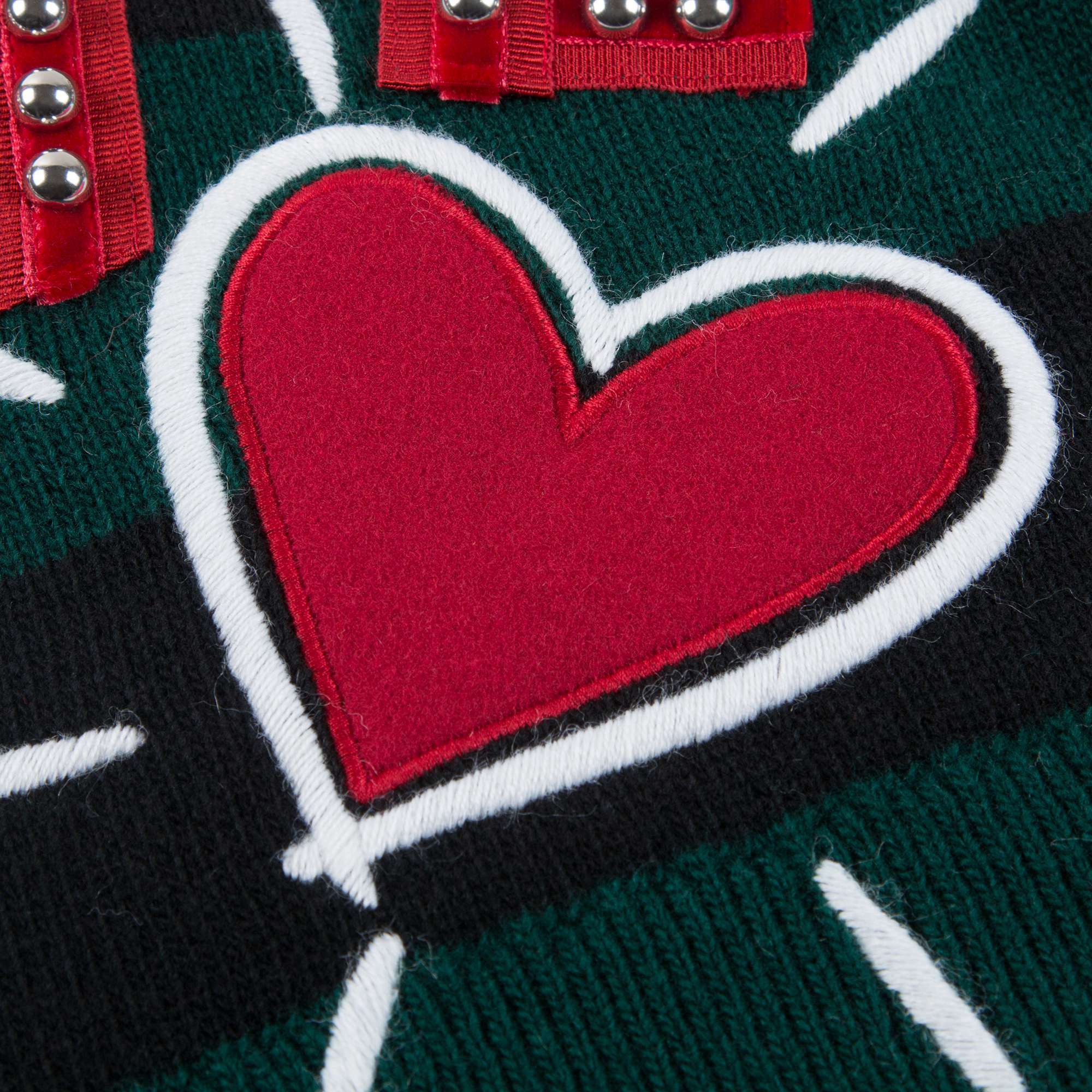 Girls Green  "Love" Wool  Sweater