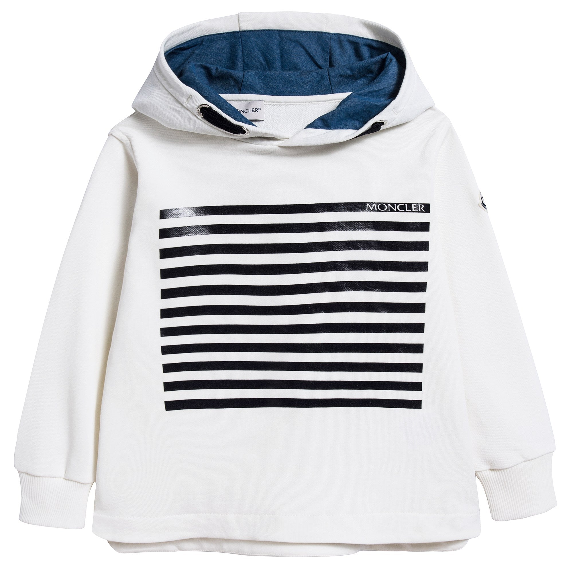 Girls White & Black Striped Sweatshirt