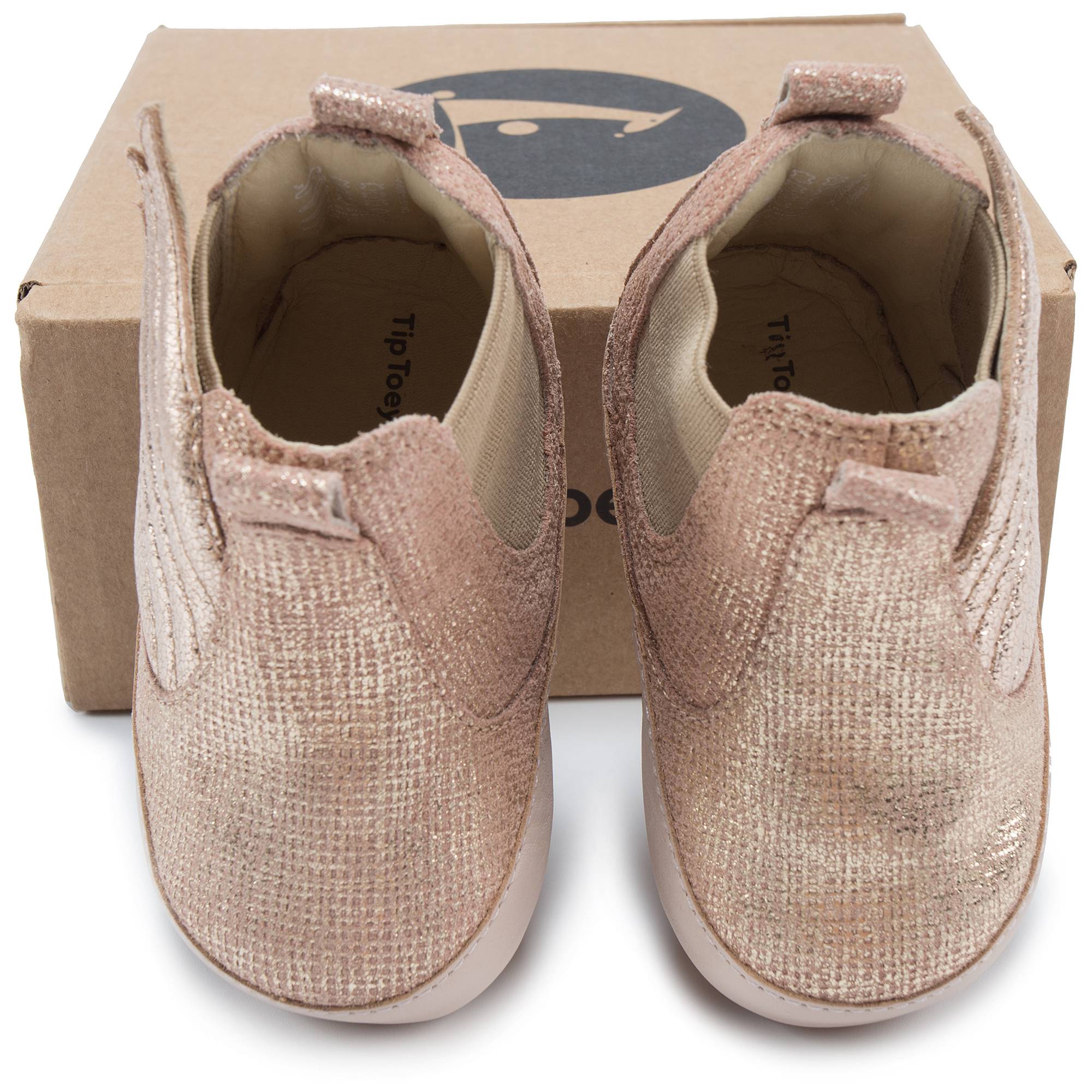 Baby Girls Rose Salmon Shine Leather Shoes