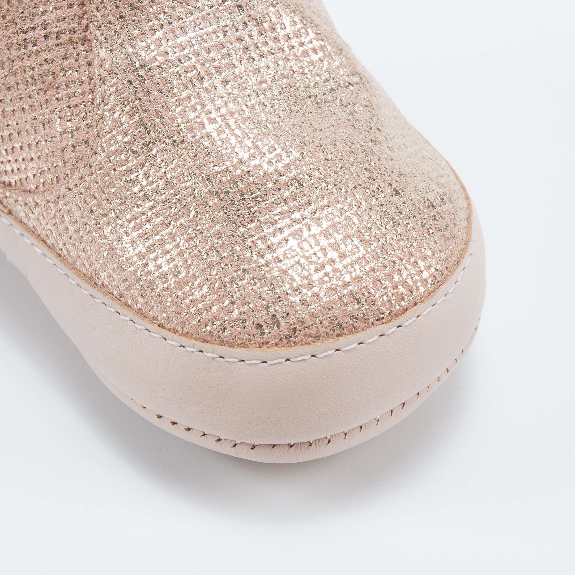 Baby Girls Rose Salmon Shine Leather Shoes