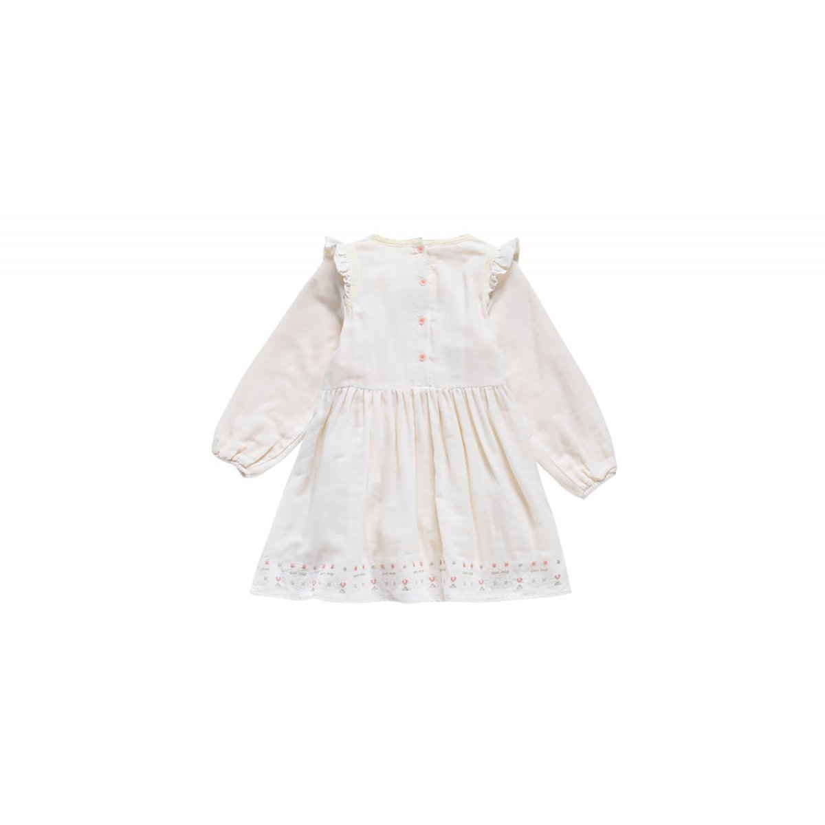 Girls Cream Cotton Dress