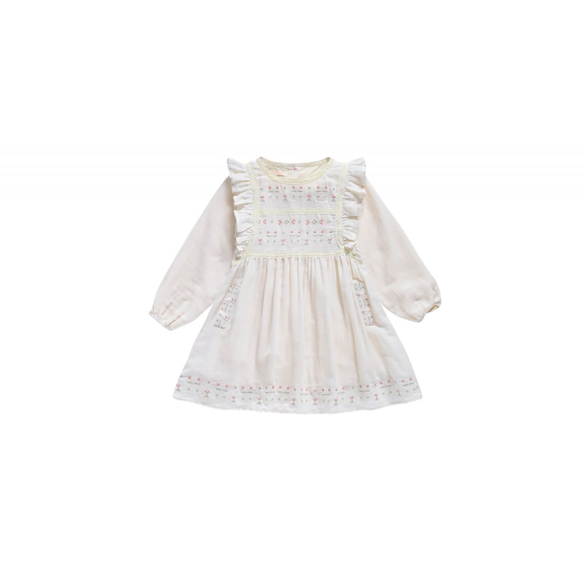 Girls Cream Cotton Dress