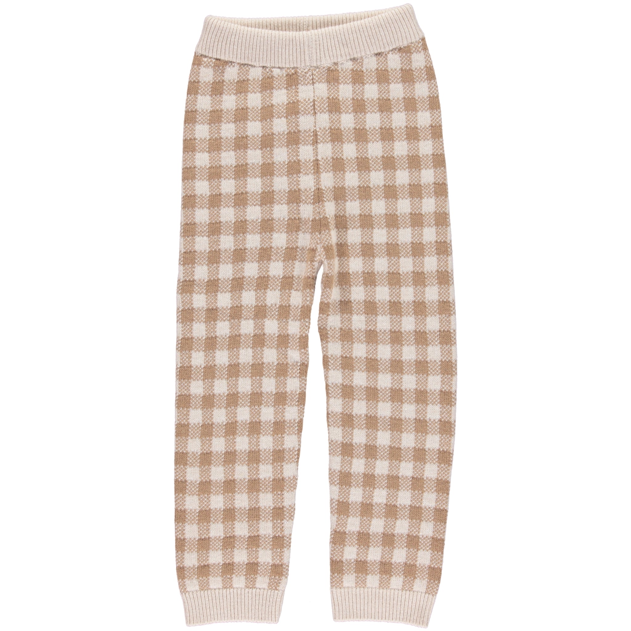 Boys & Girls Camel Check Wool Trousers