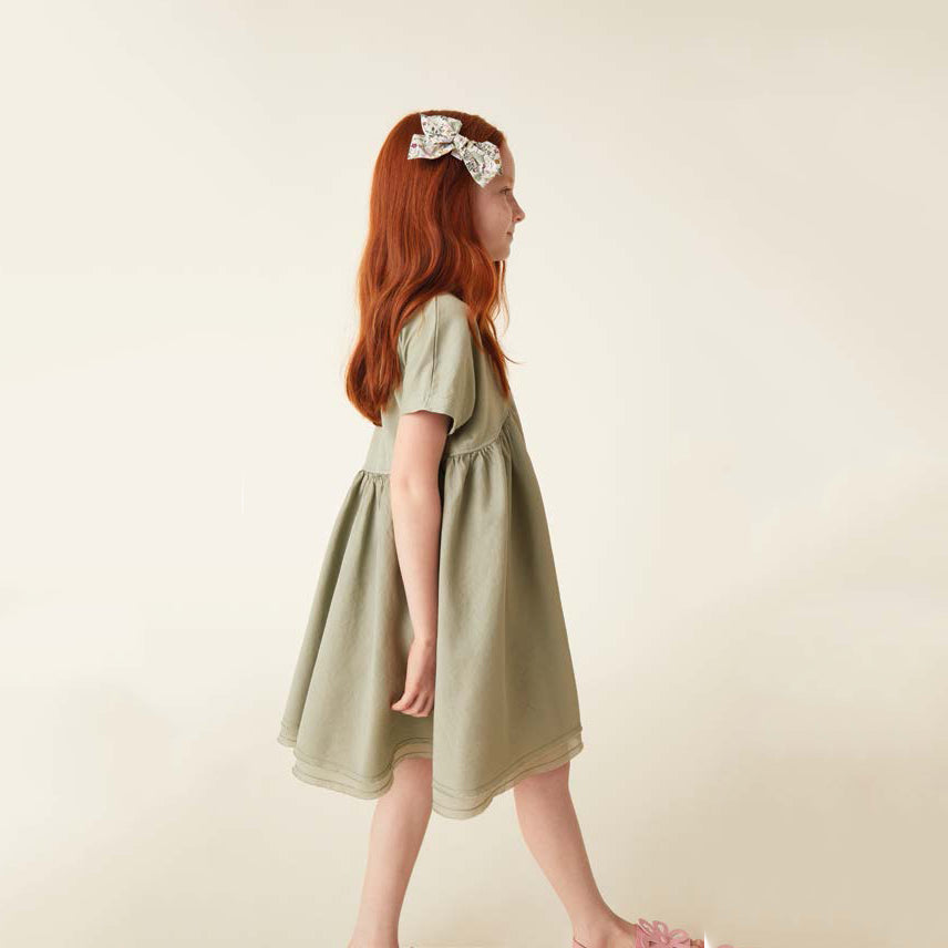 Girls Green Cotton Dress