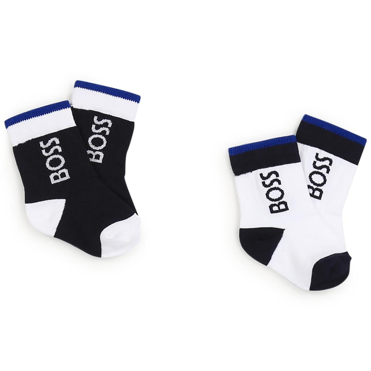 Baby Boys Black Logo Socks(2 Pack)