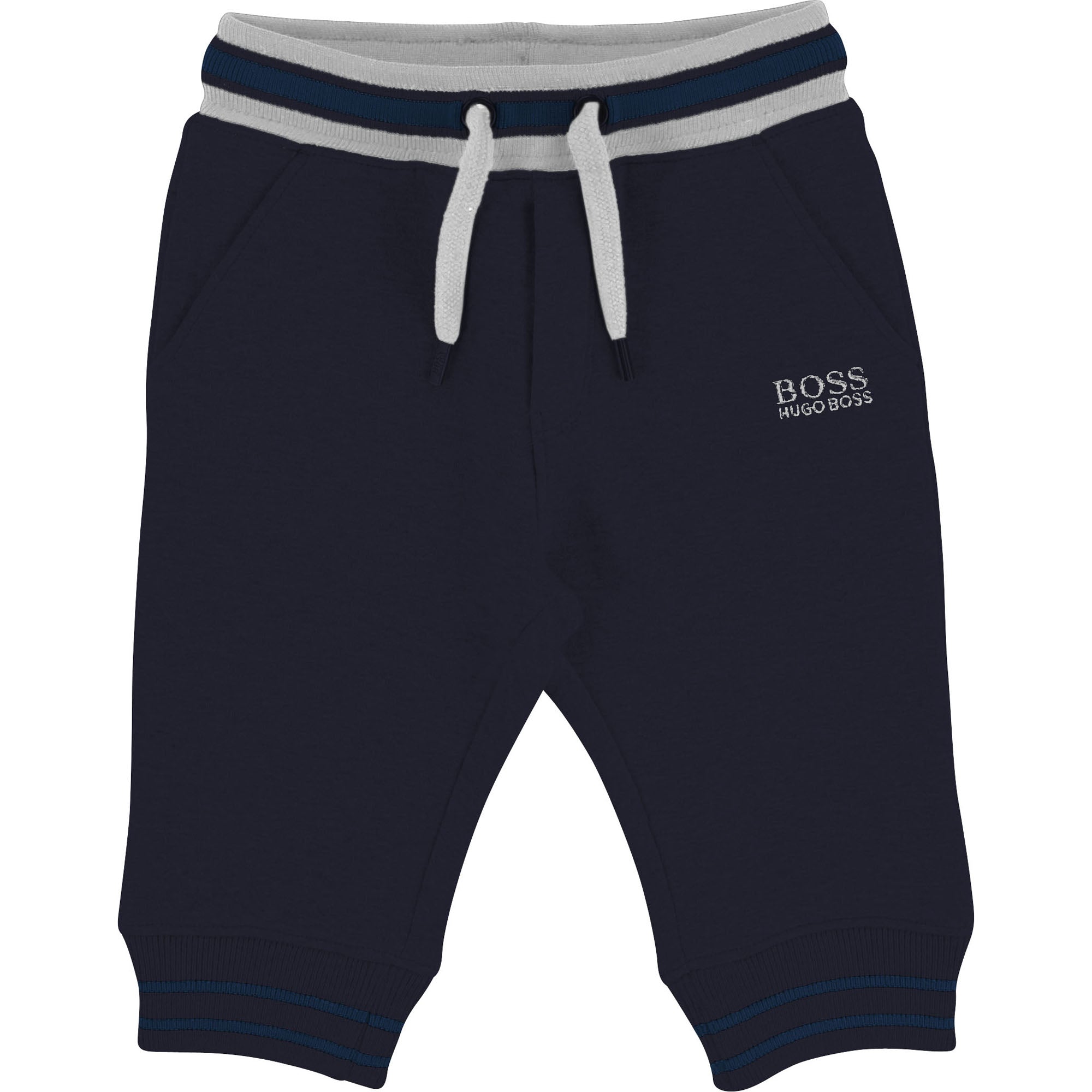 Baby Boys Blue Logo Cotton Trousers