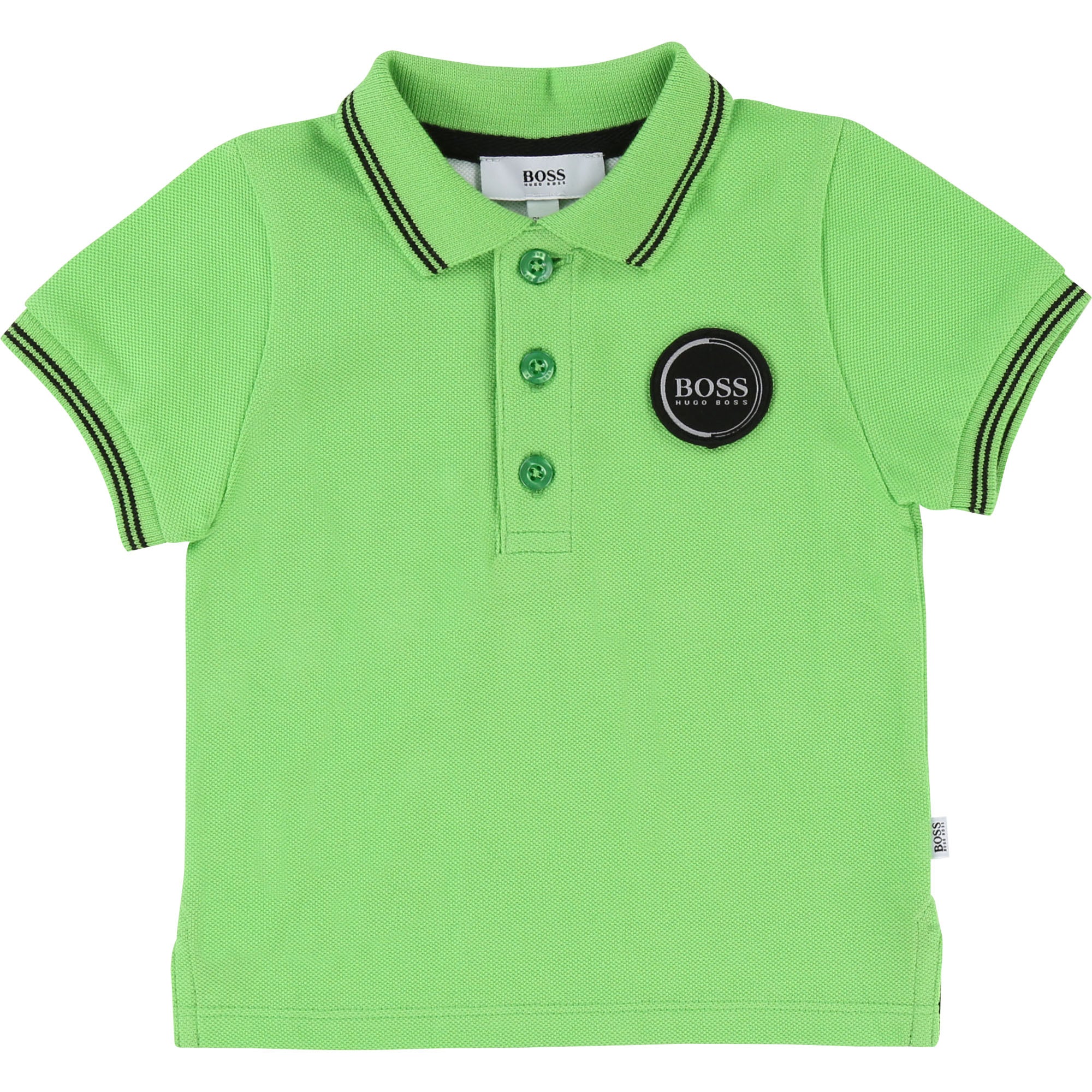 Baby Boys Green Flash Cotton Polo Shirt