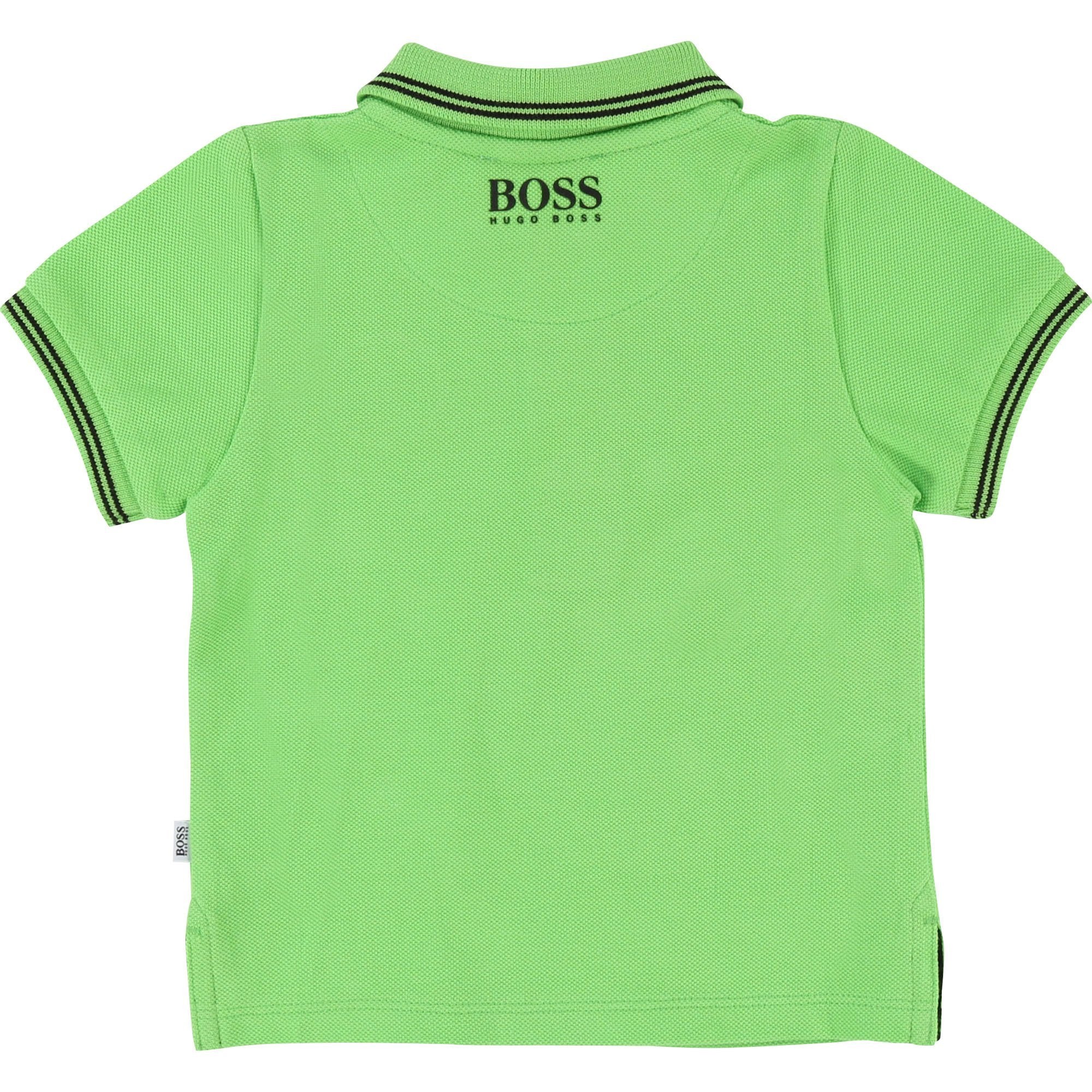 Baby Boys Green Flash Cotton Polo Shirt