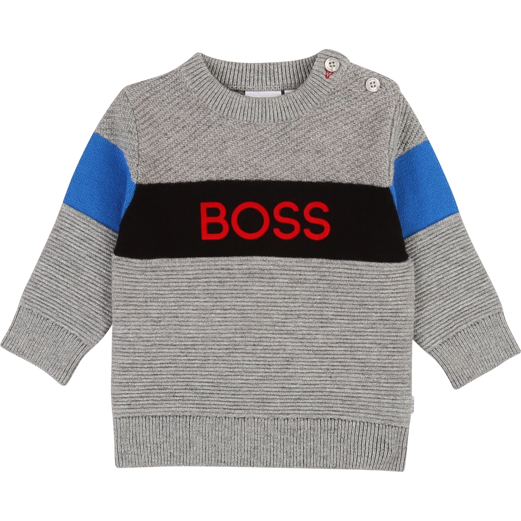 Baby Boys Grey Logo Cotton Sweater