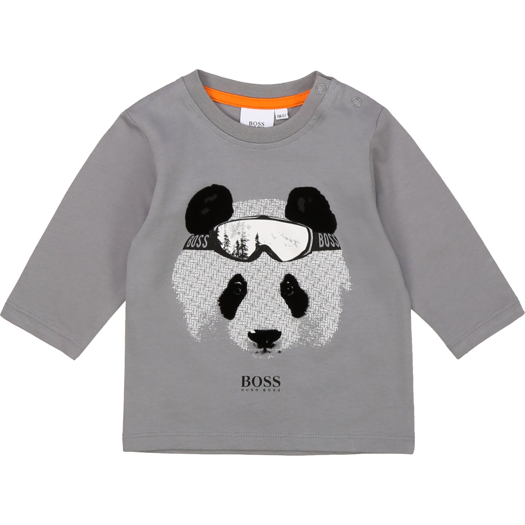 Baby Boys Grey Panda Cotton T-Shirt