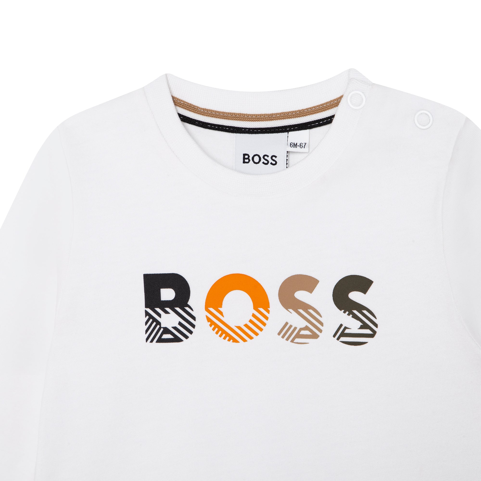 Baby Boys White Logo Cotton T-Shirt