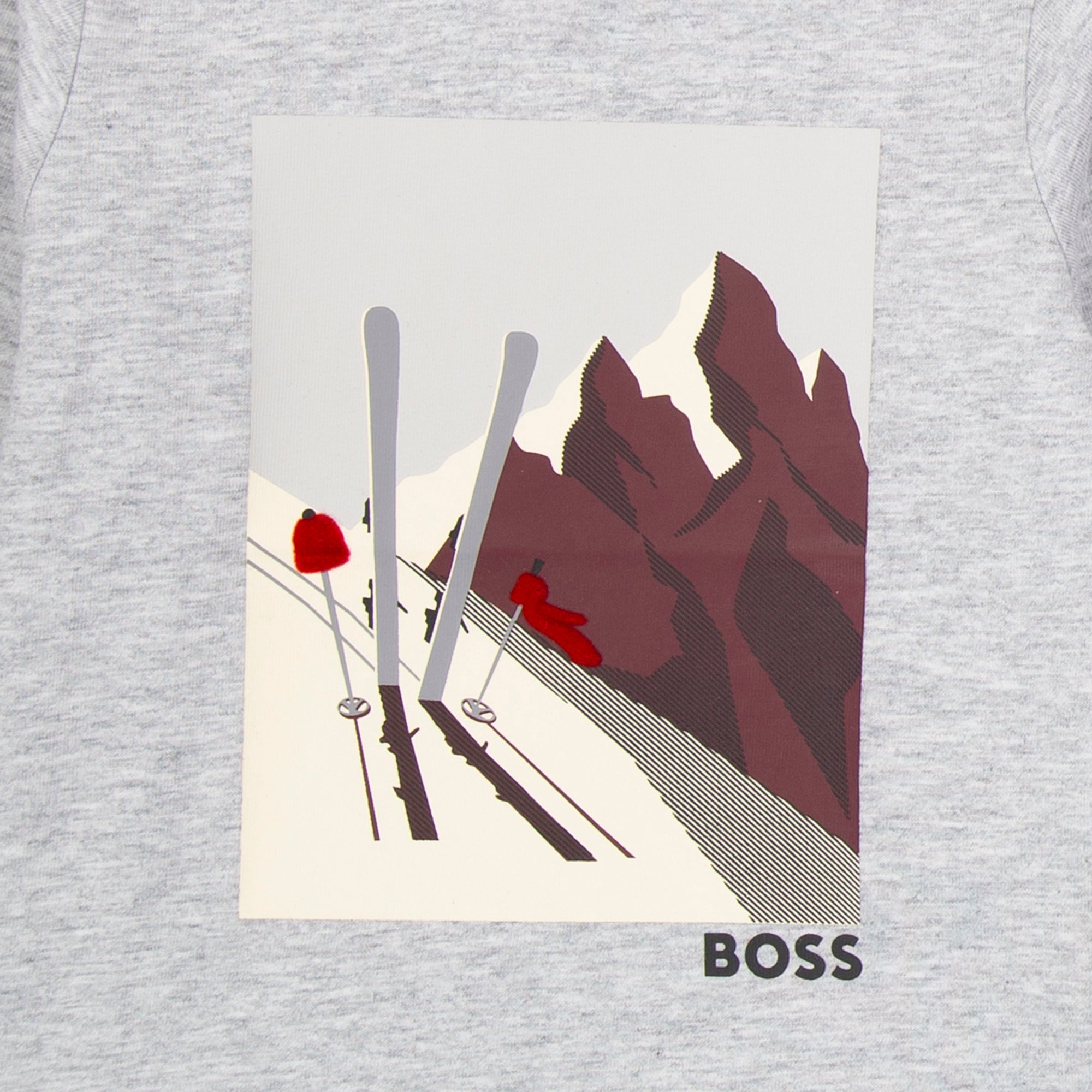 Baby Boys Grey Printed Cotton T-Shirt