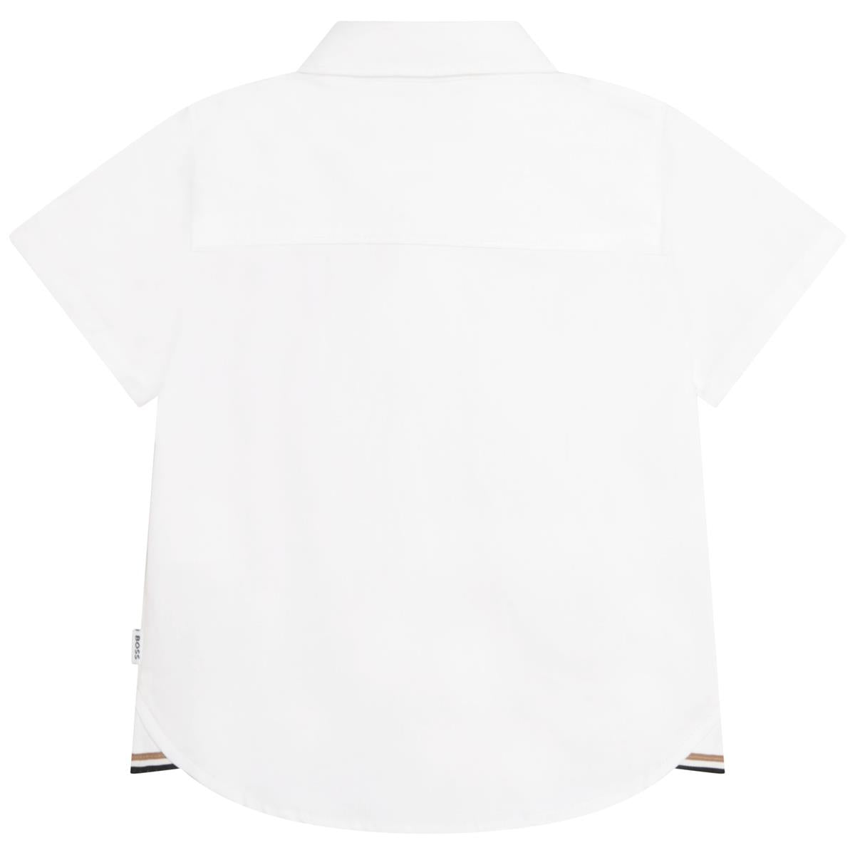 Baby Boys White Cotton Shirt