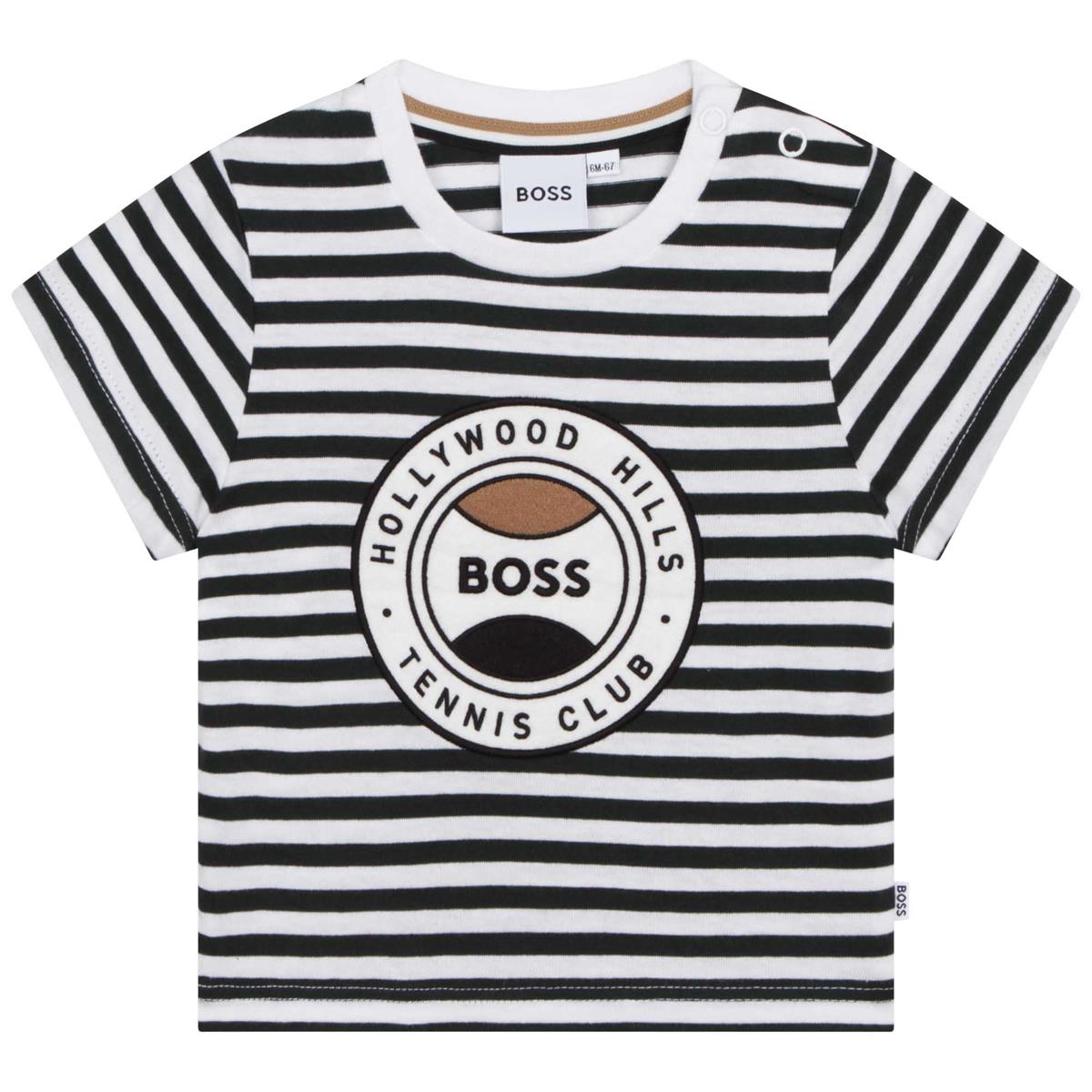 Baby Boys White Stripes T-Shirt