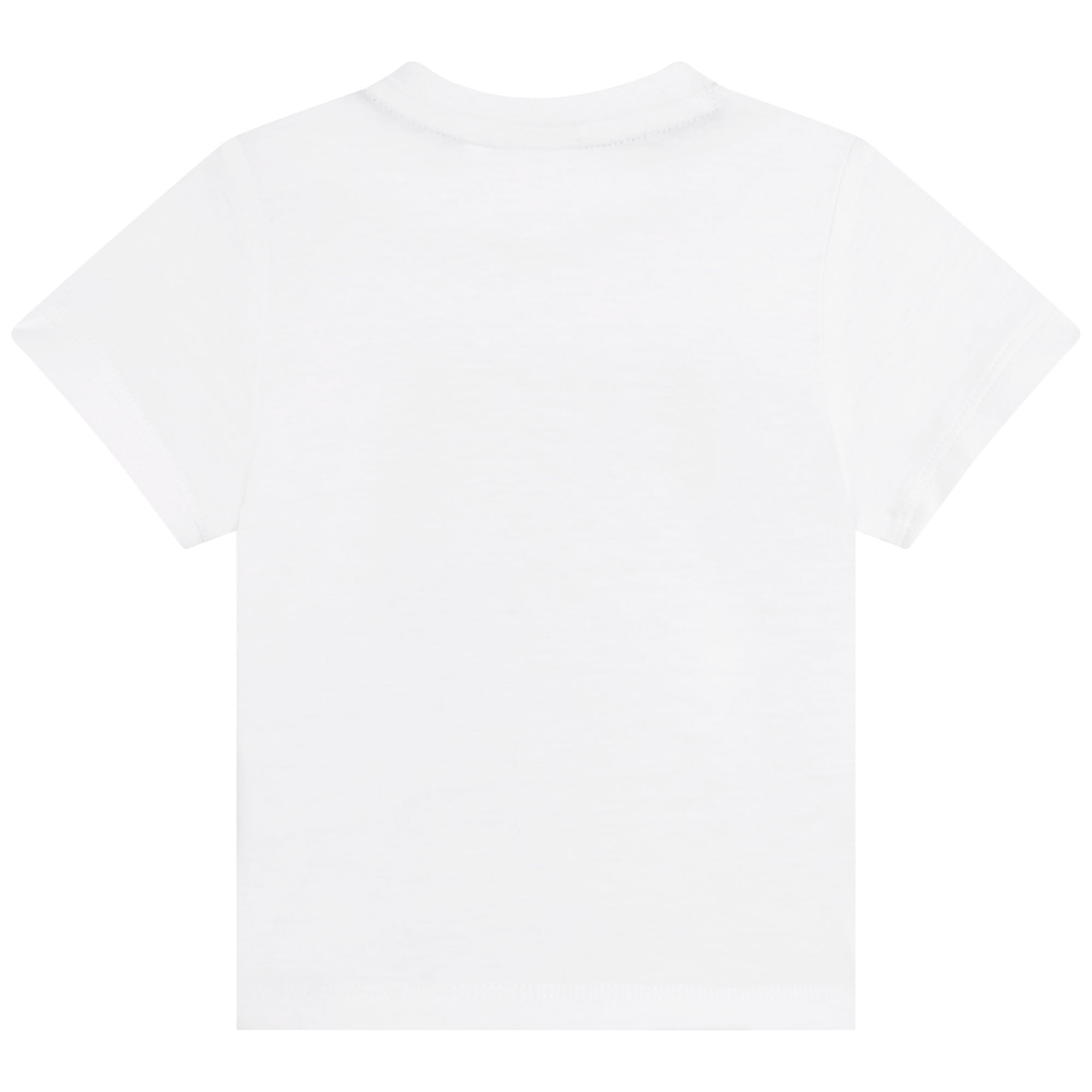 Baby Boys White Printed Cotton T-Shirt