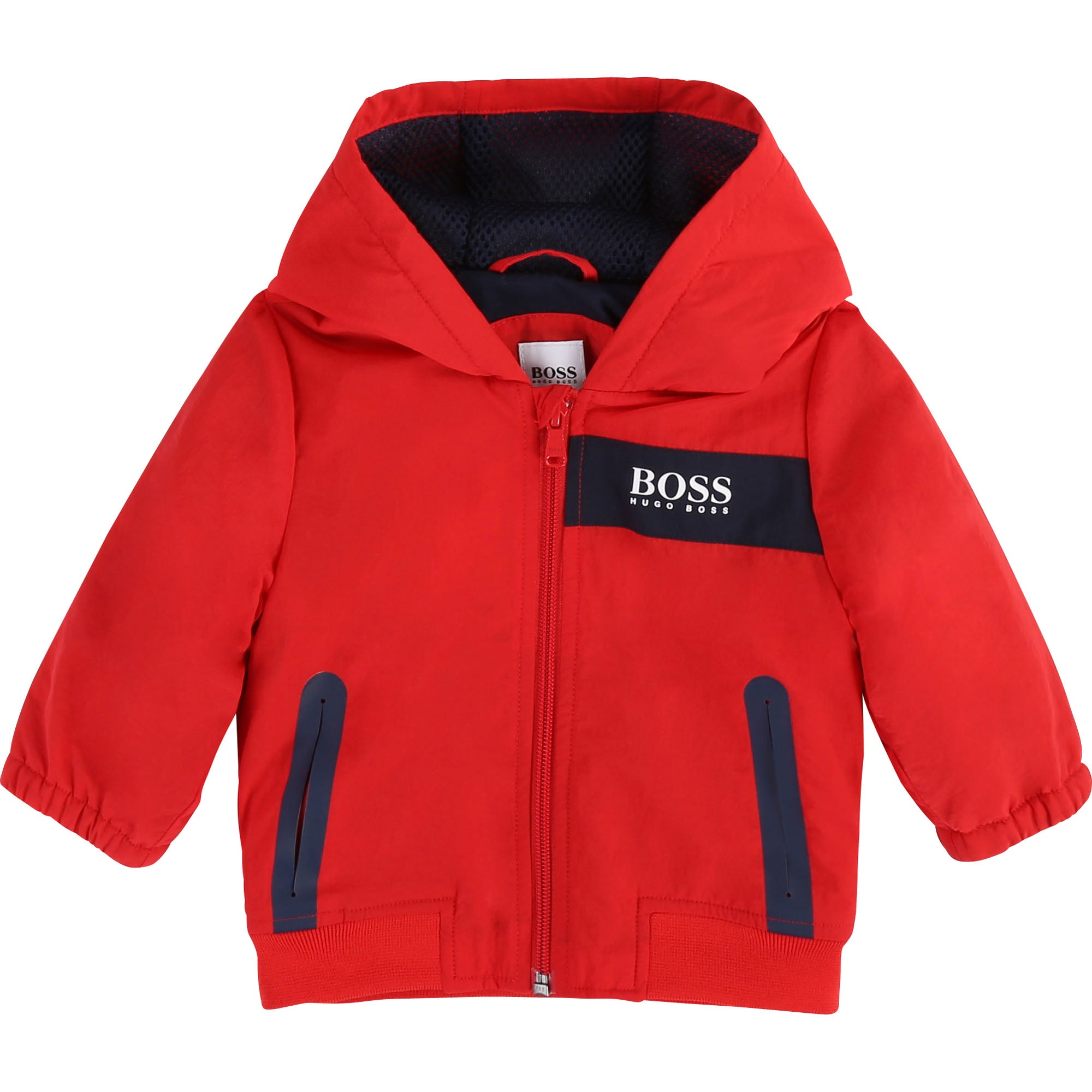 Baby Boys Bright Red Hooded Coat