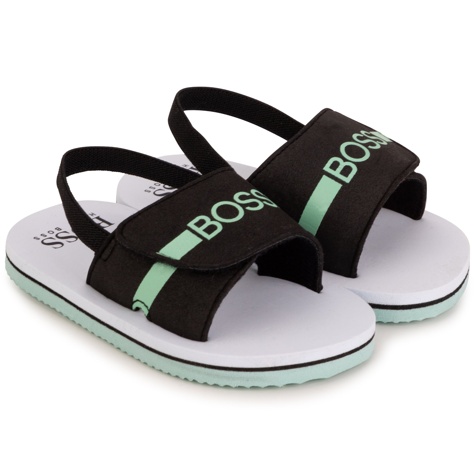 Boys & Girls Black Logo Sandals