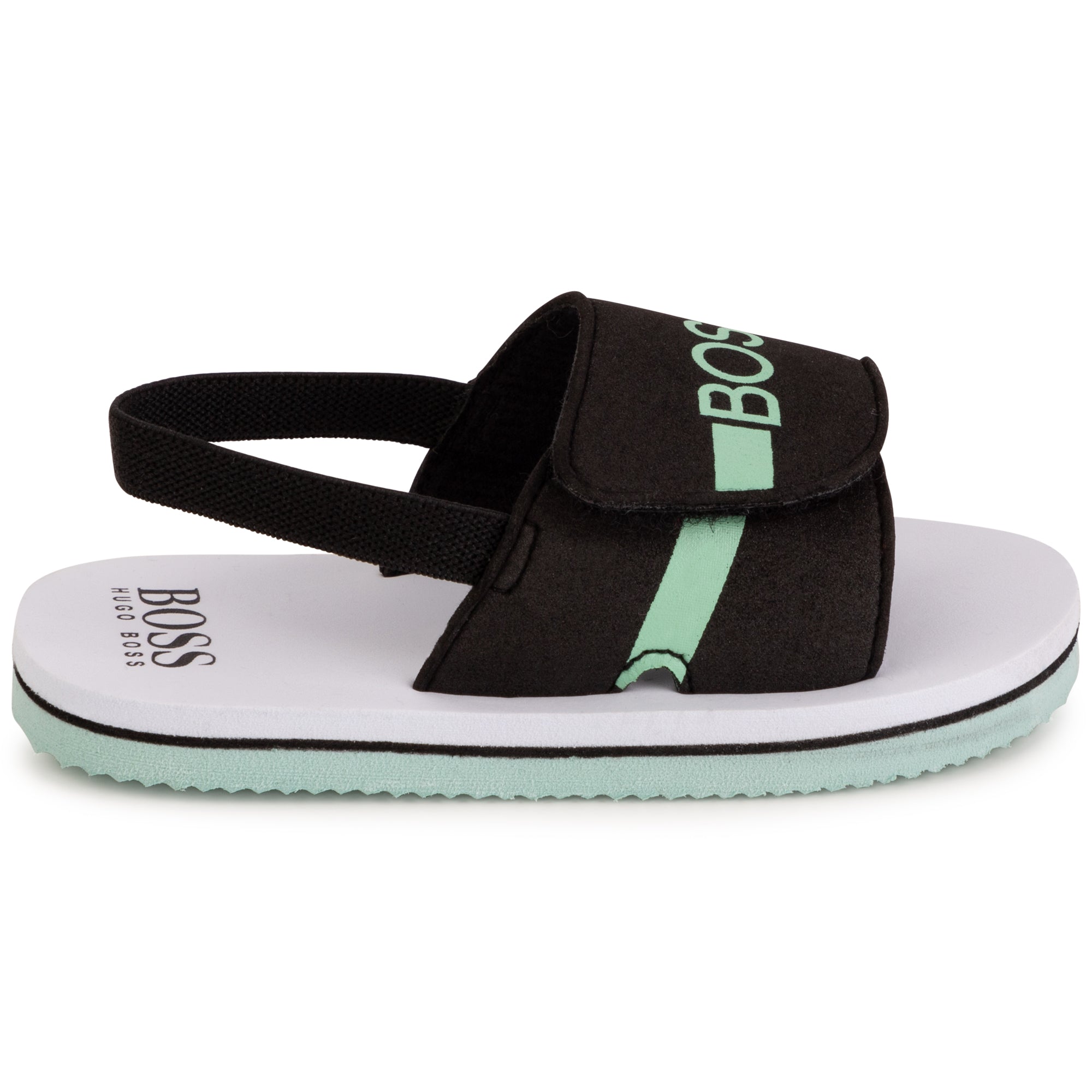 Boys & Girls Black Logo Sandals