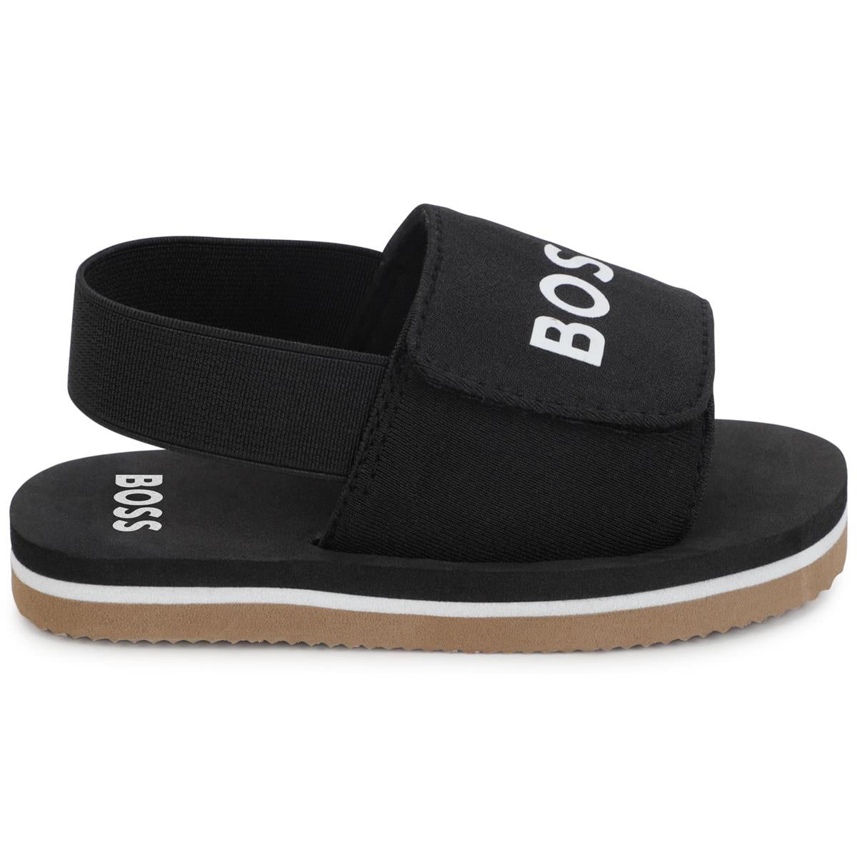 Baby Boys Black Logo Sandals