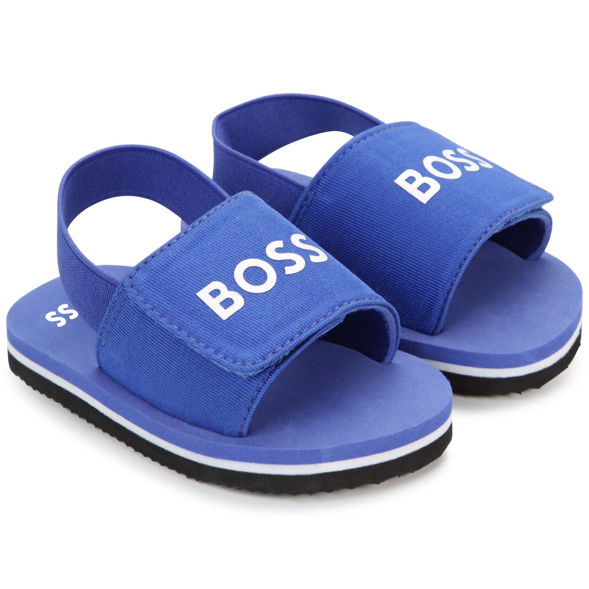 Baby Boys Blue Logo Sandals