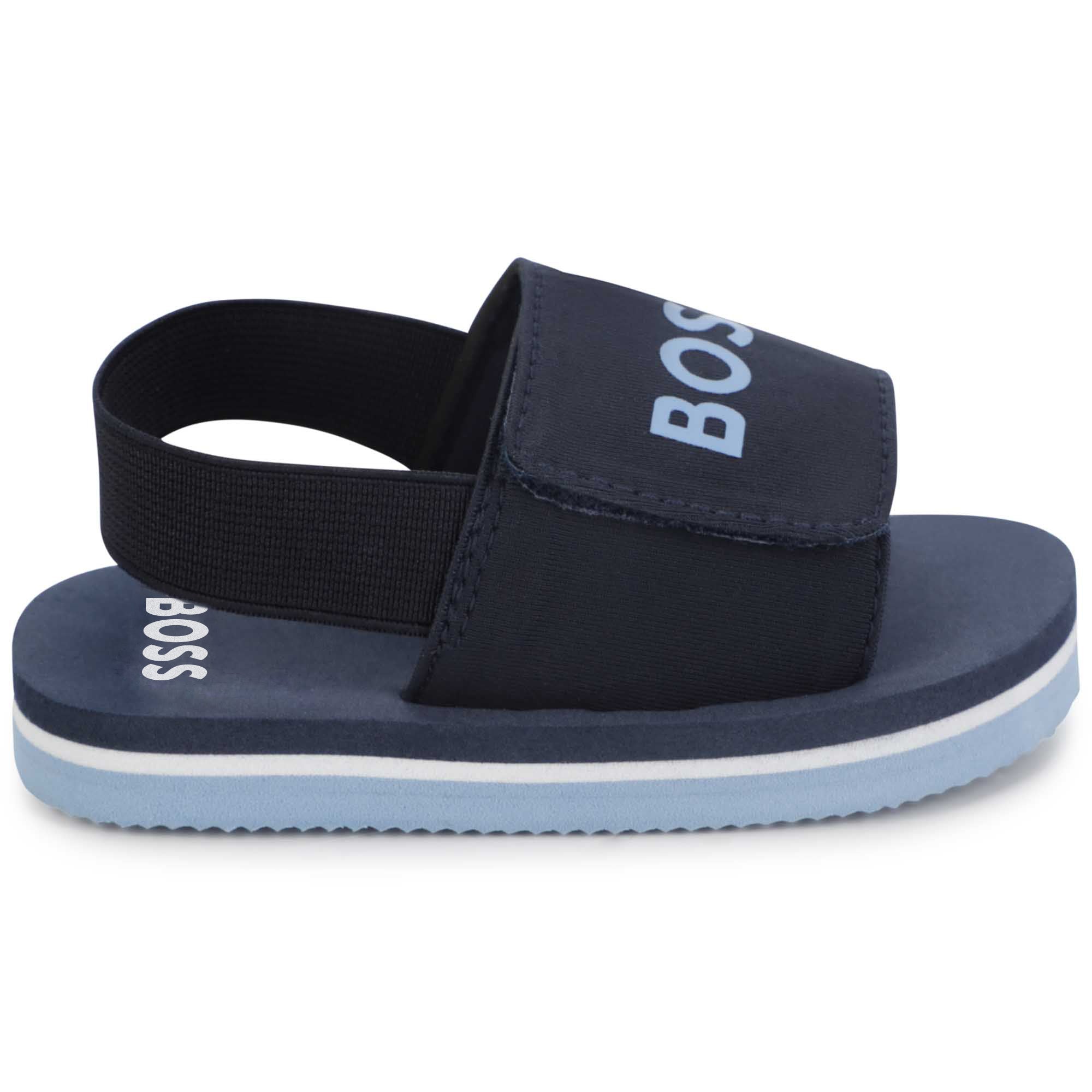 Baby Boys Blue Logo Sandals