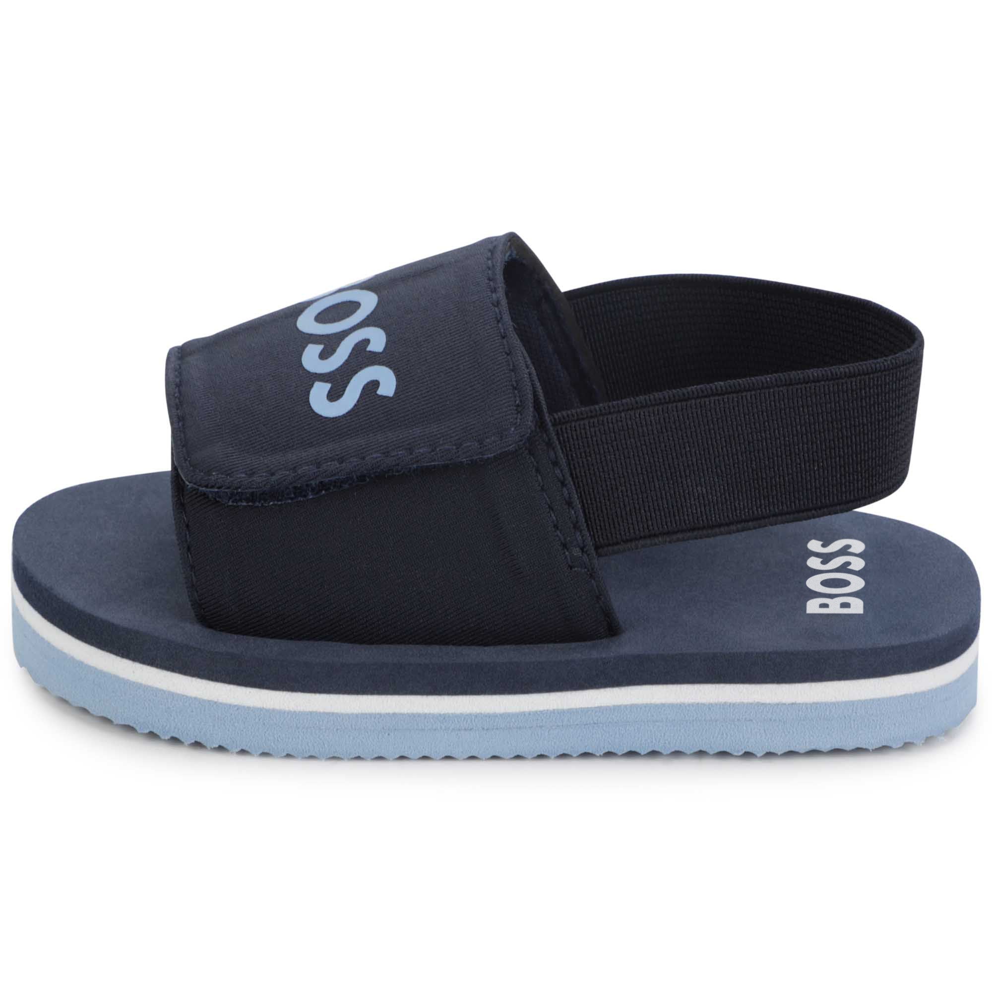 Baby Boys Blue Logo Sandals