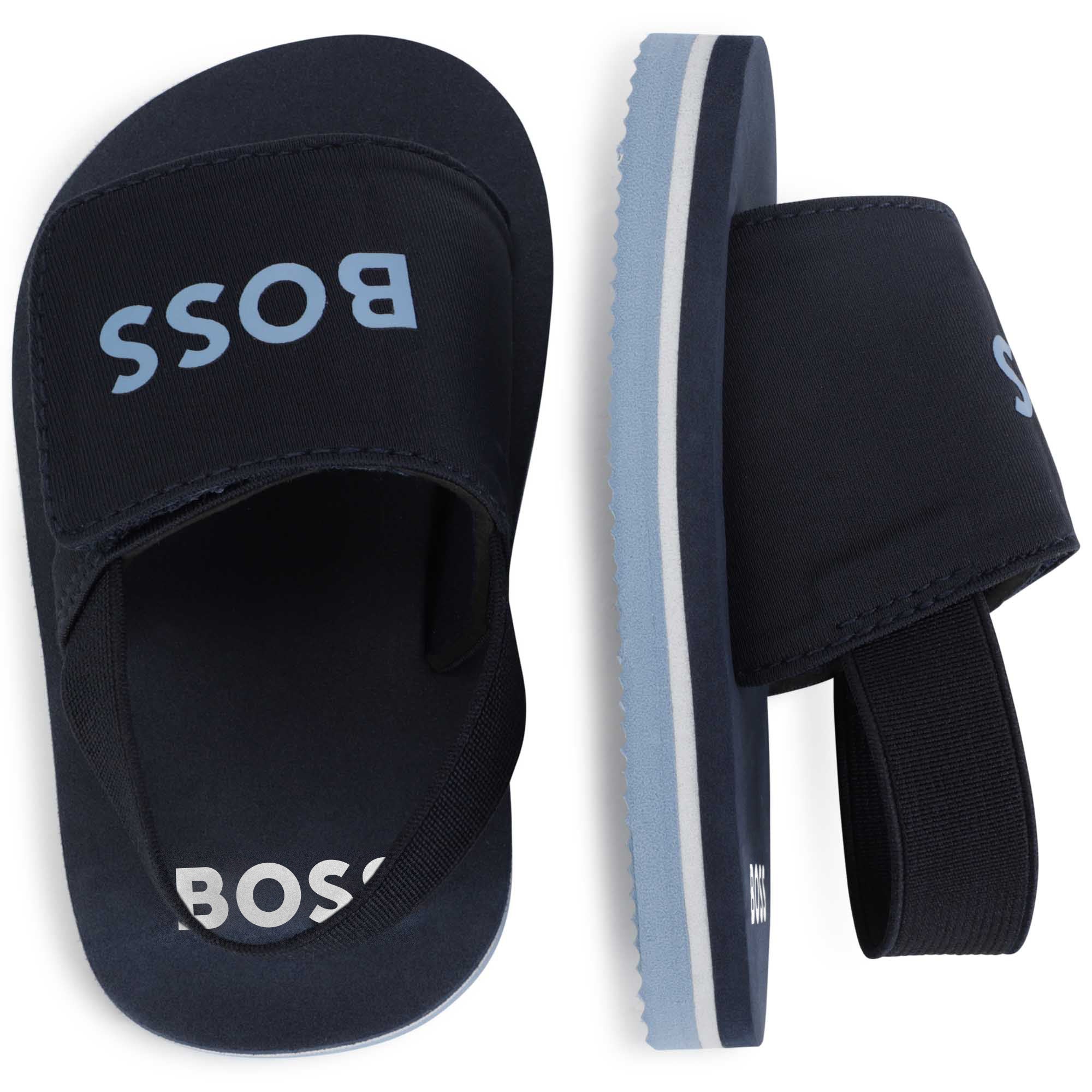 Baby Boys Blue Logo Sandals