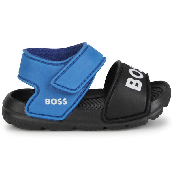 Baby Boys Black Logo Sandals