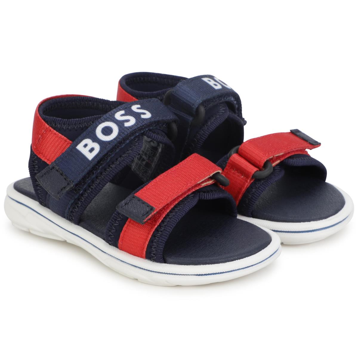 Boys Red Logo Sandals