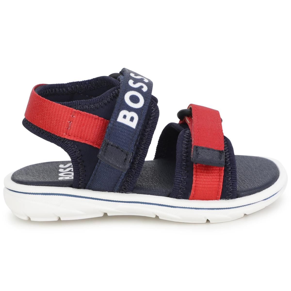 Boys Red Logo Sandals