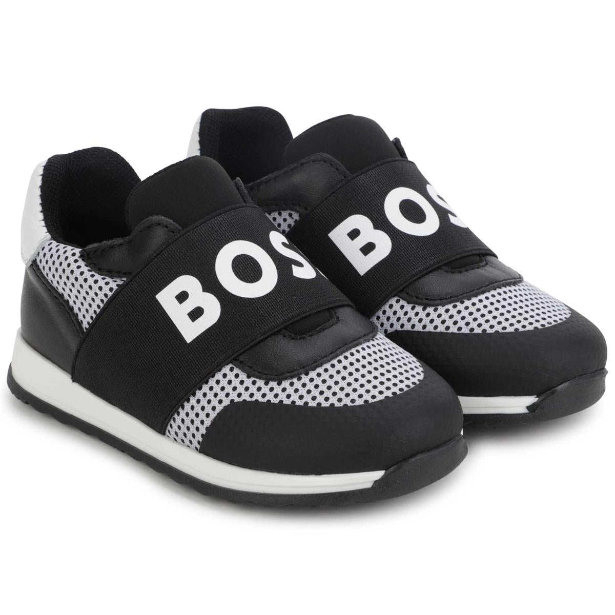 Boys Black Logo Shoes